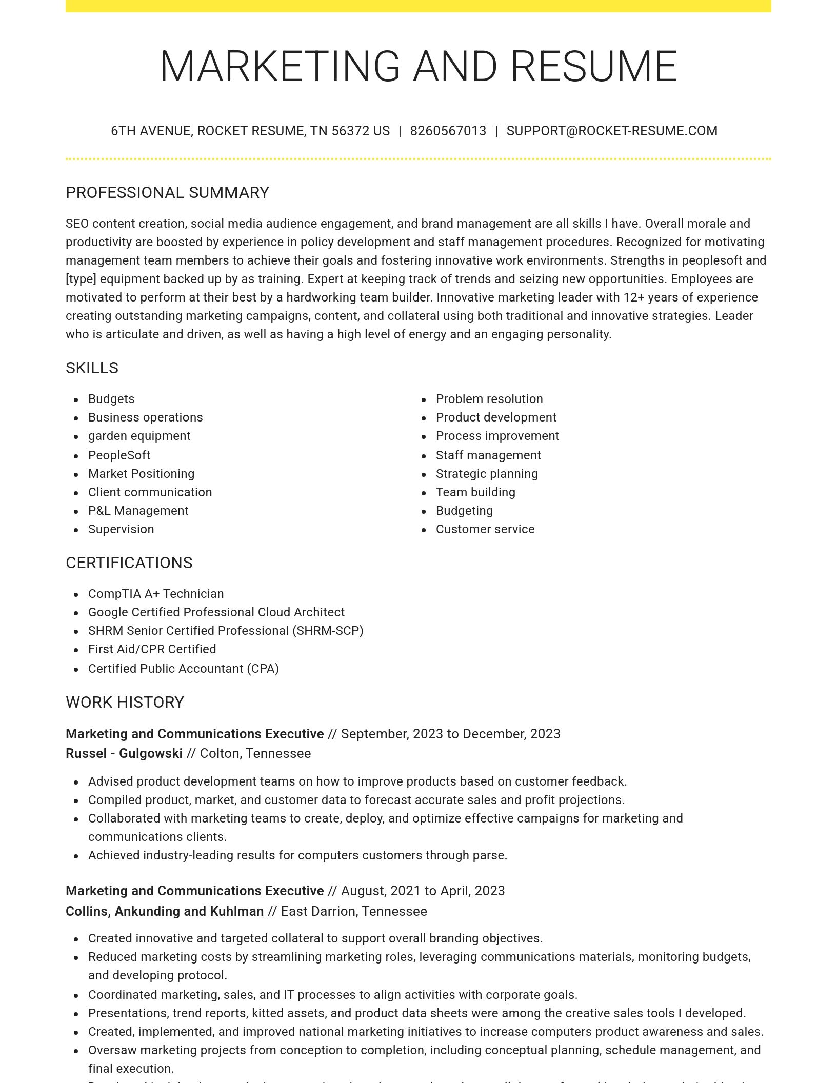 Grand resume template