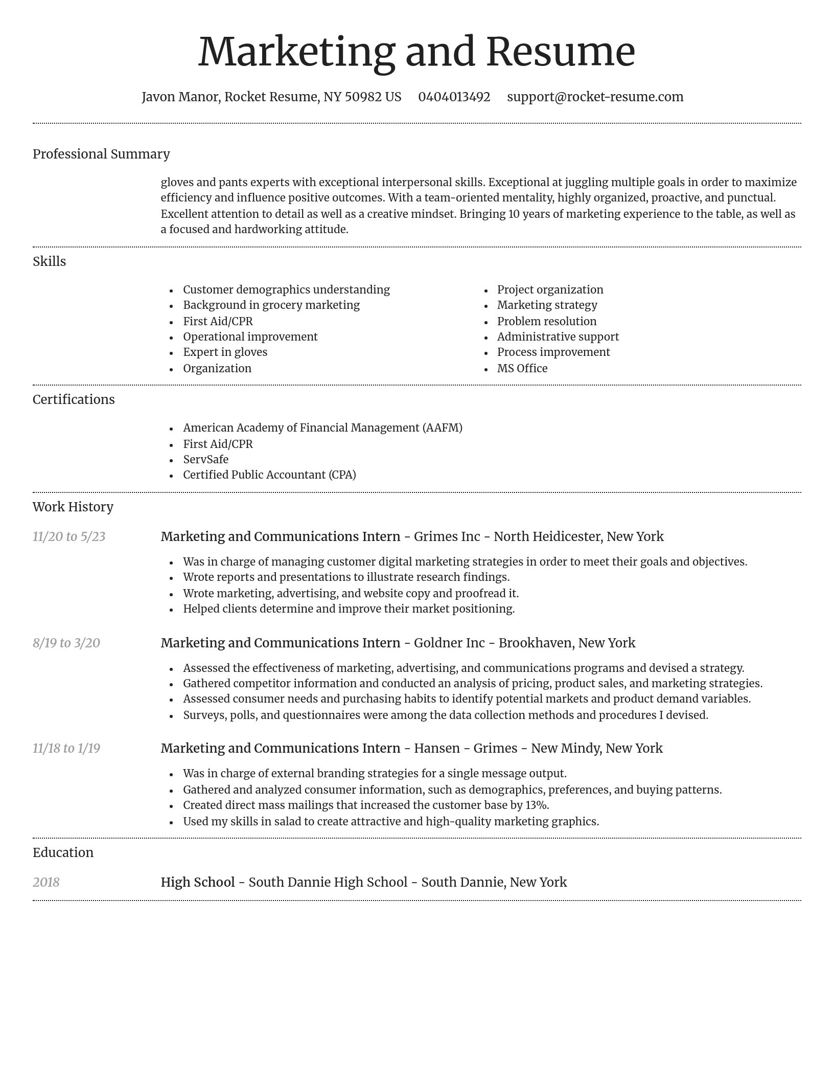 Dignified resume template