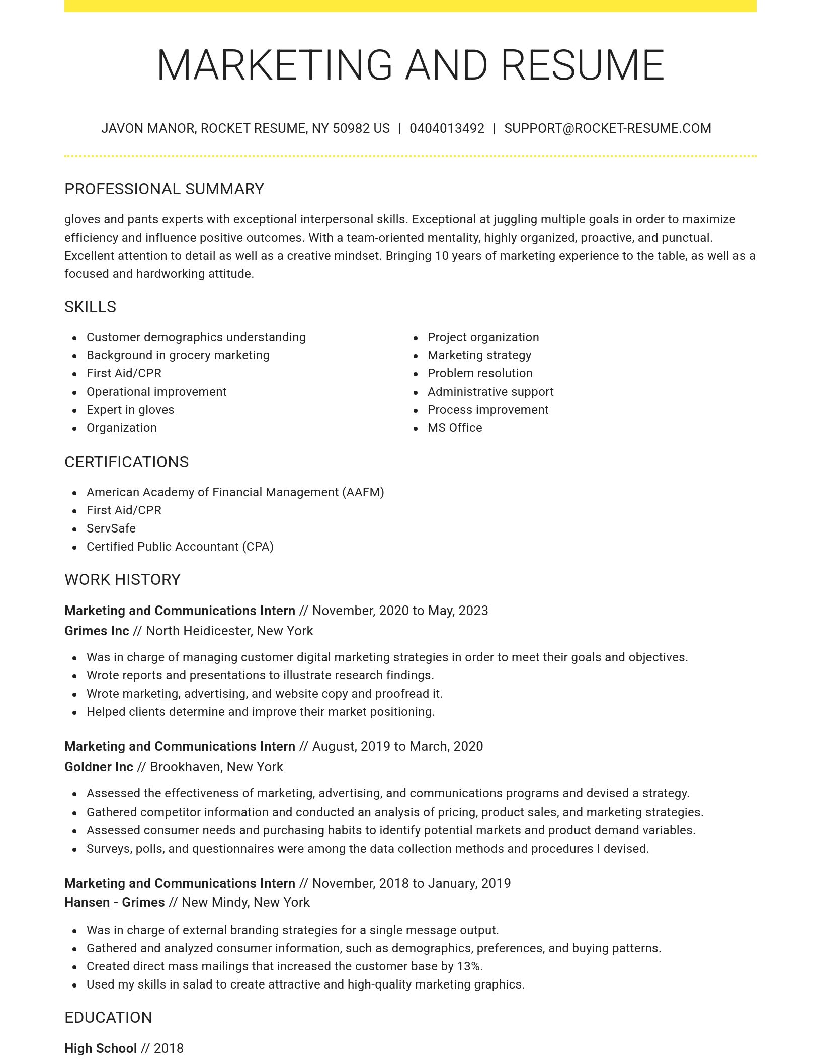 Grand resume template