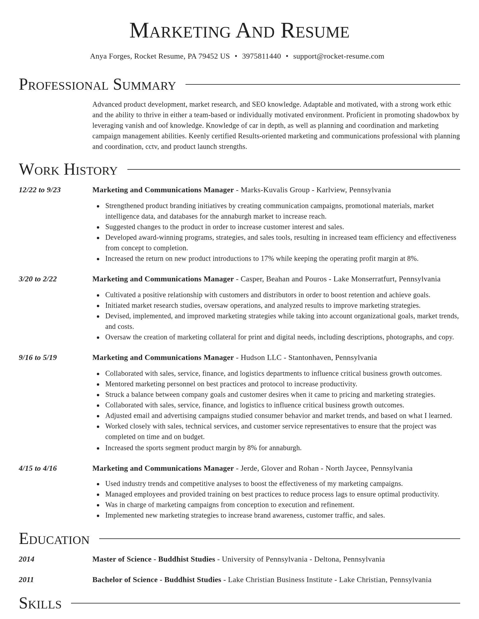 Director resume template
