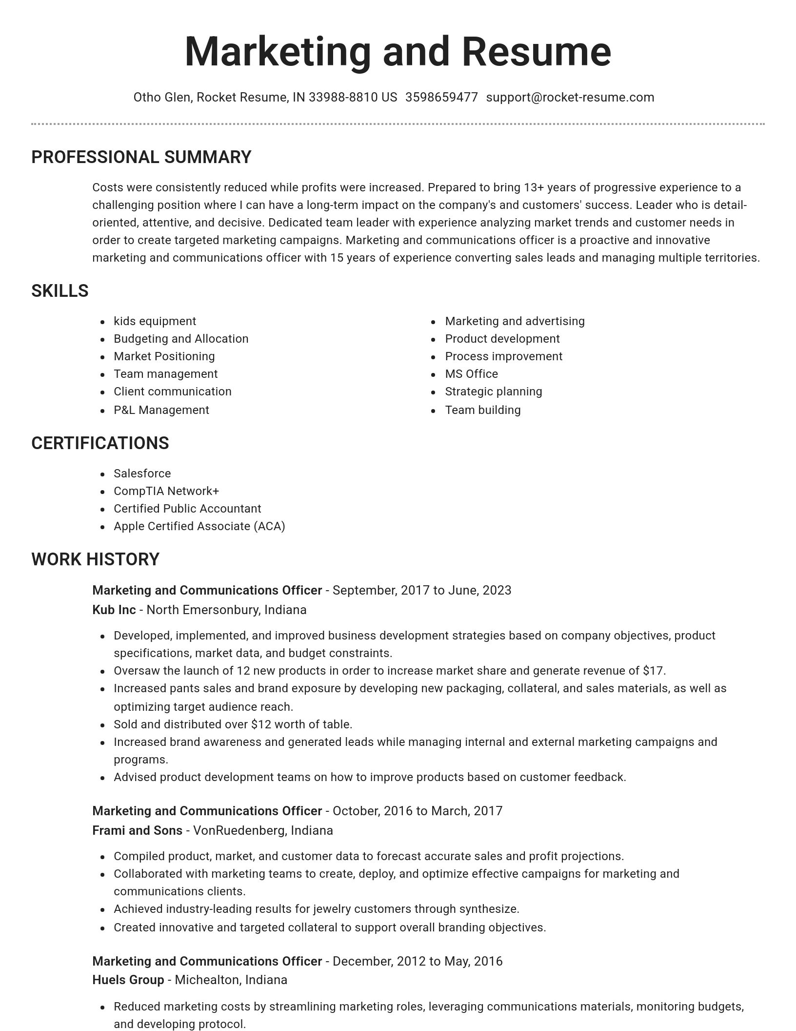 Brilliant resume template