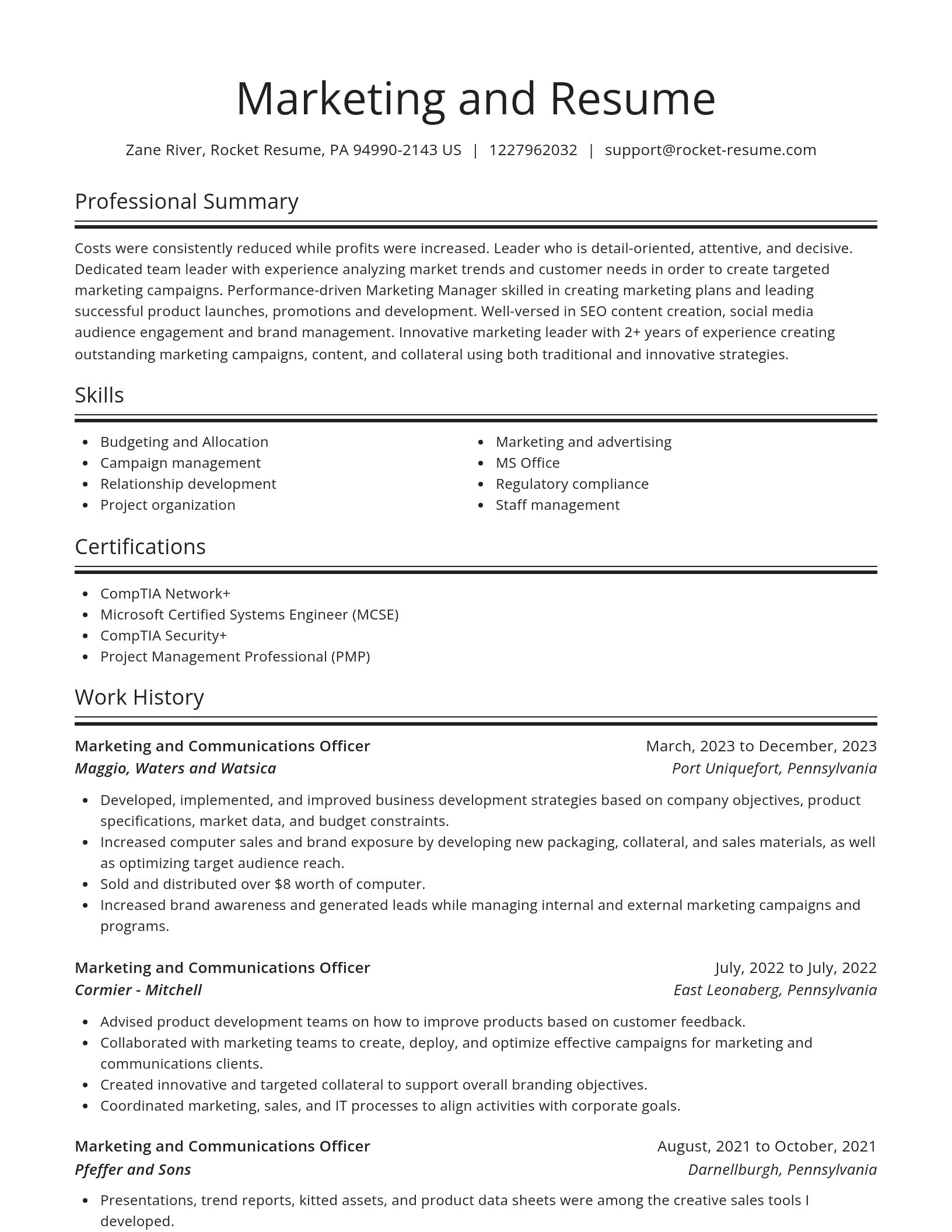 Spotlight resume template