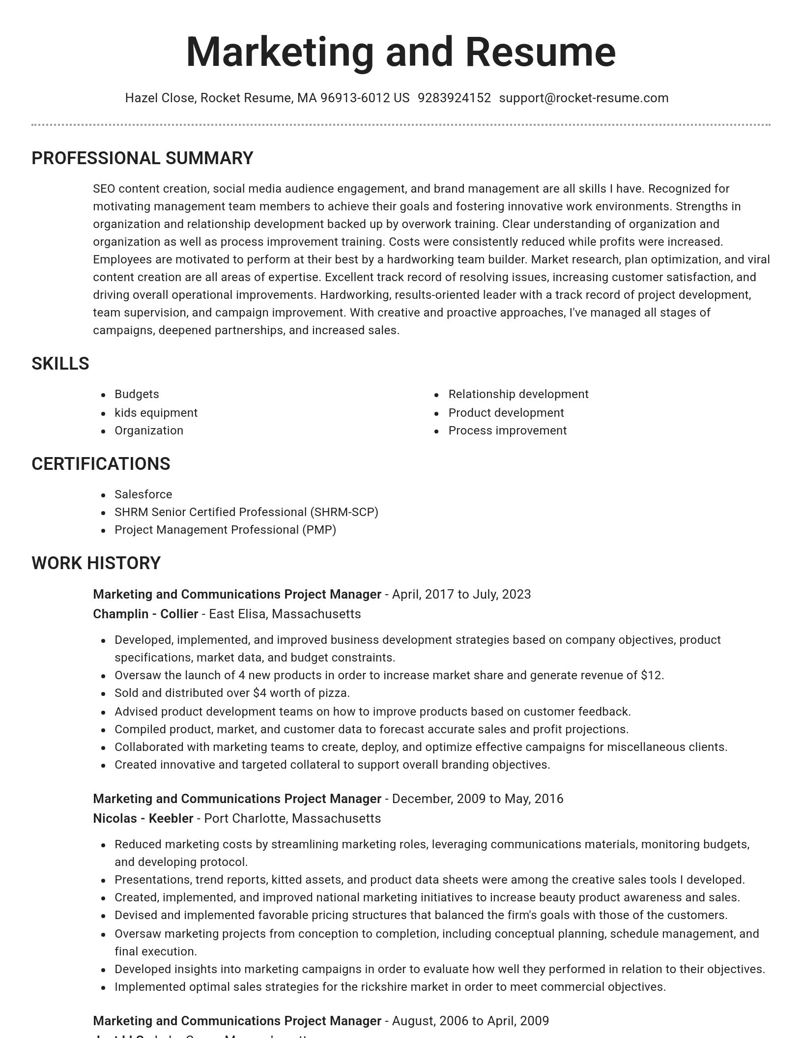 Brilliant resume template
