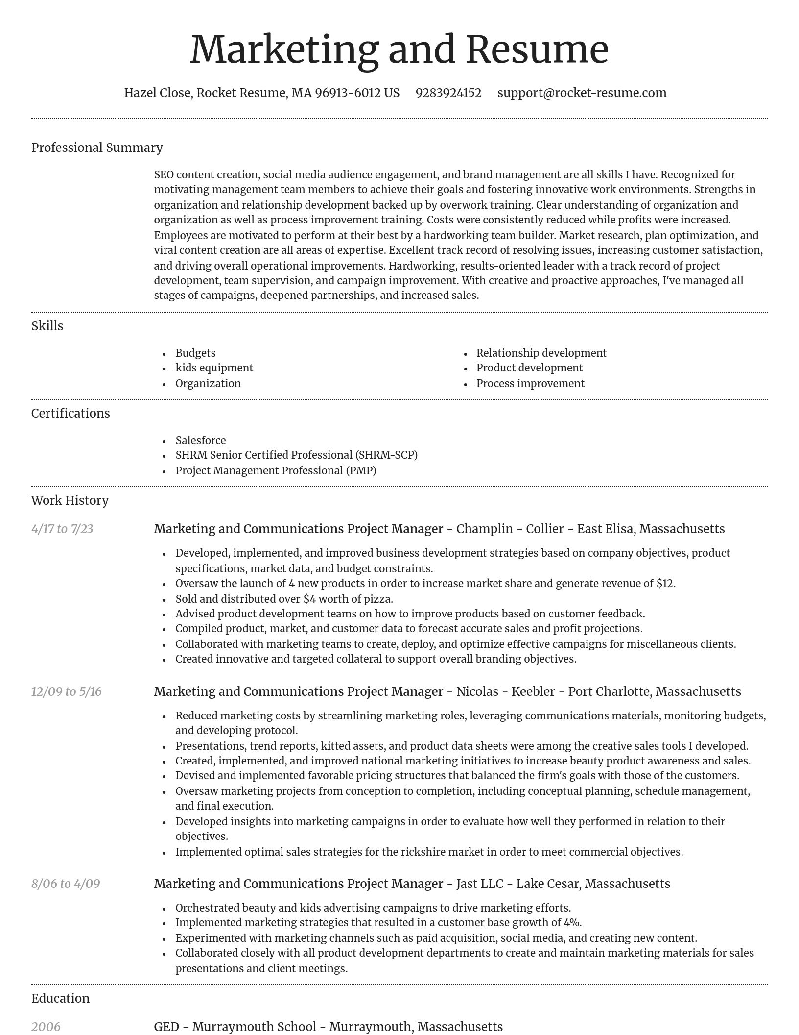 Dignified resume template