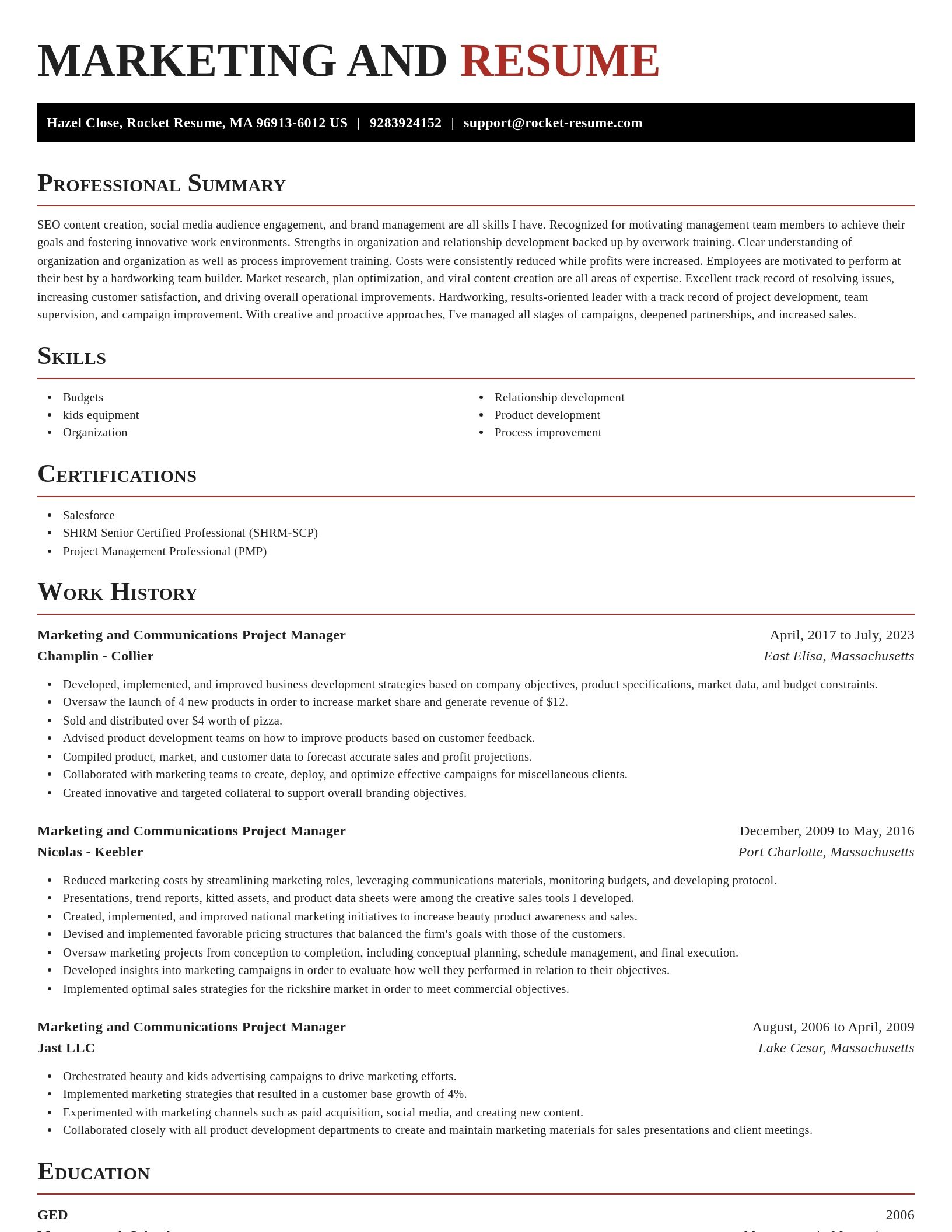 Exquisite resume template