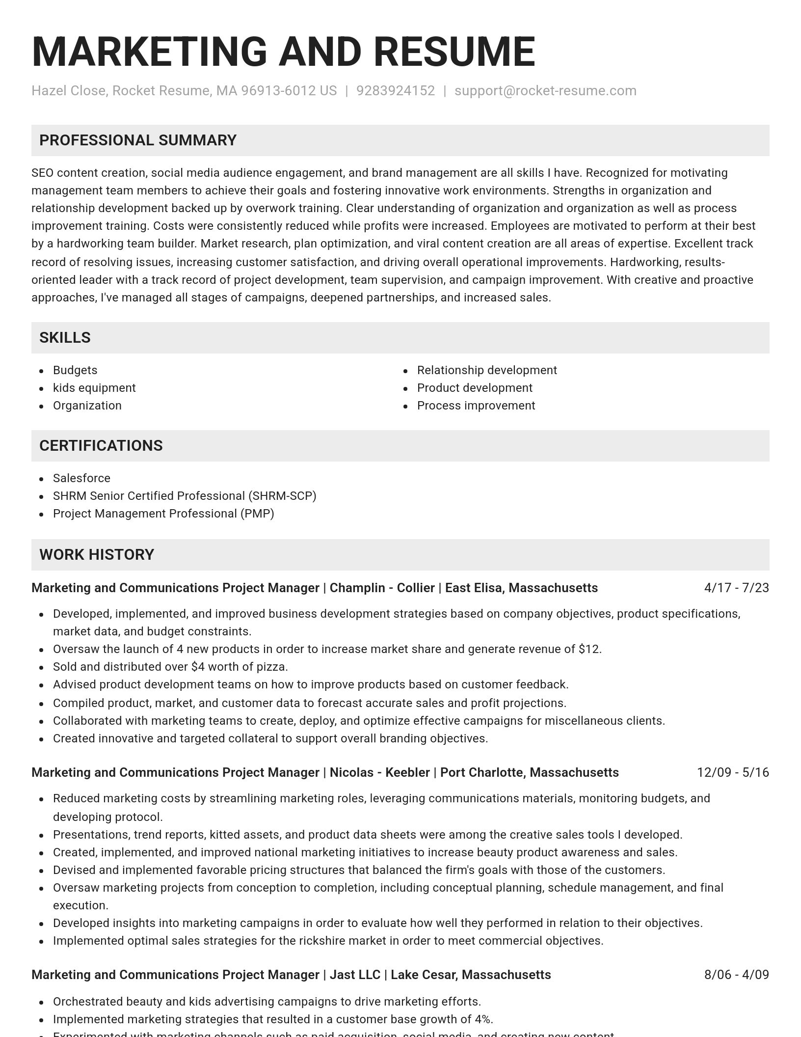 Genius resume template