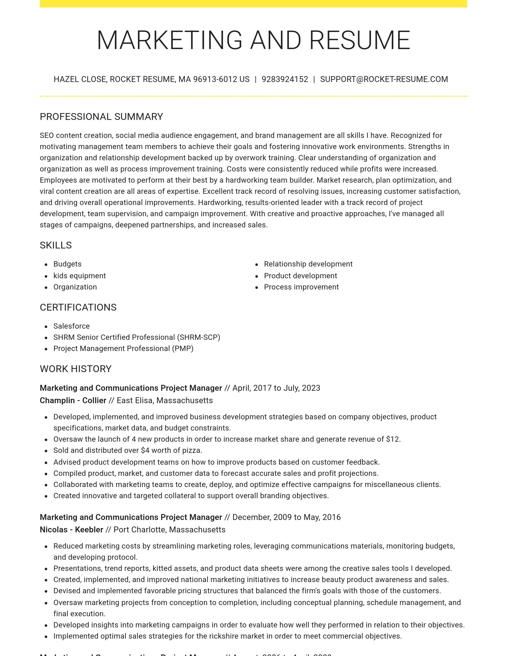 Grand resume template