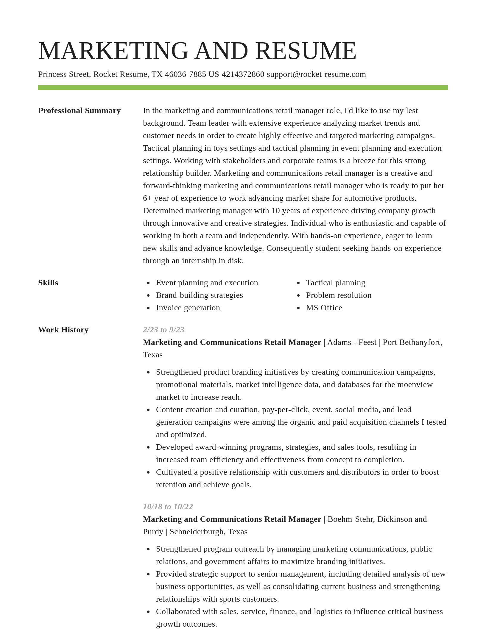 Smart resume template
