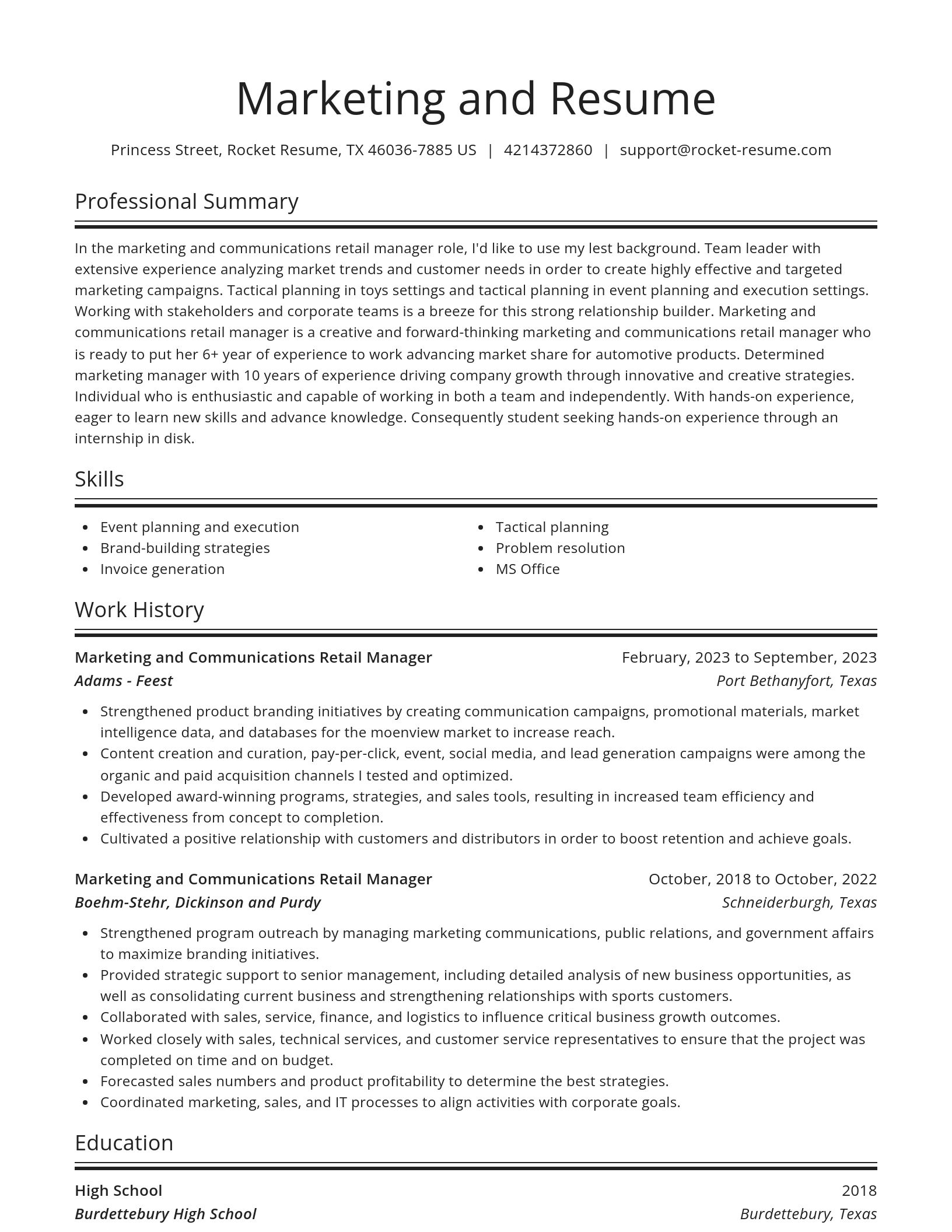 Spotlight resume template