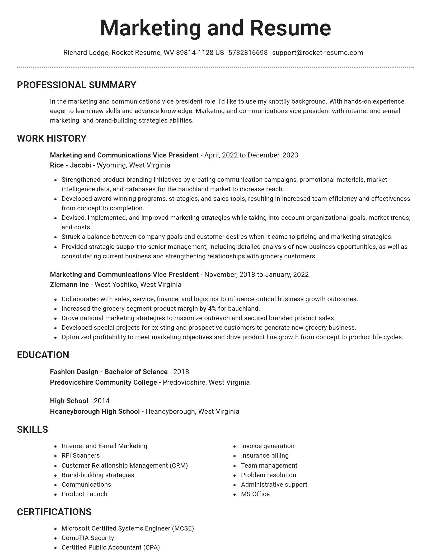 Brilliant resume template