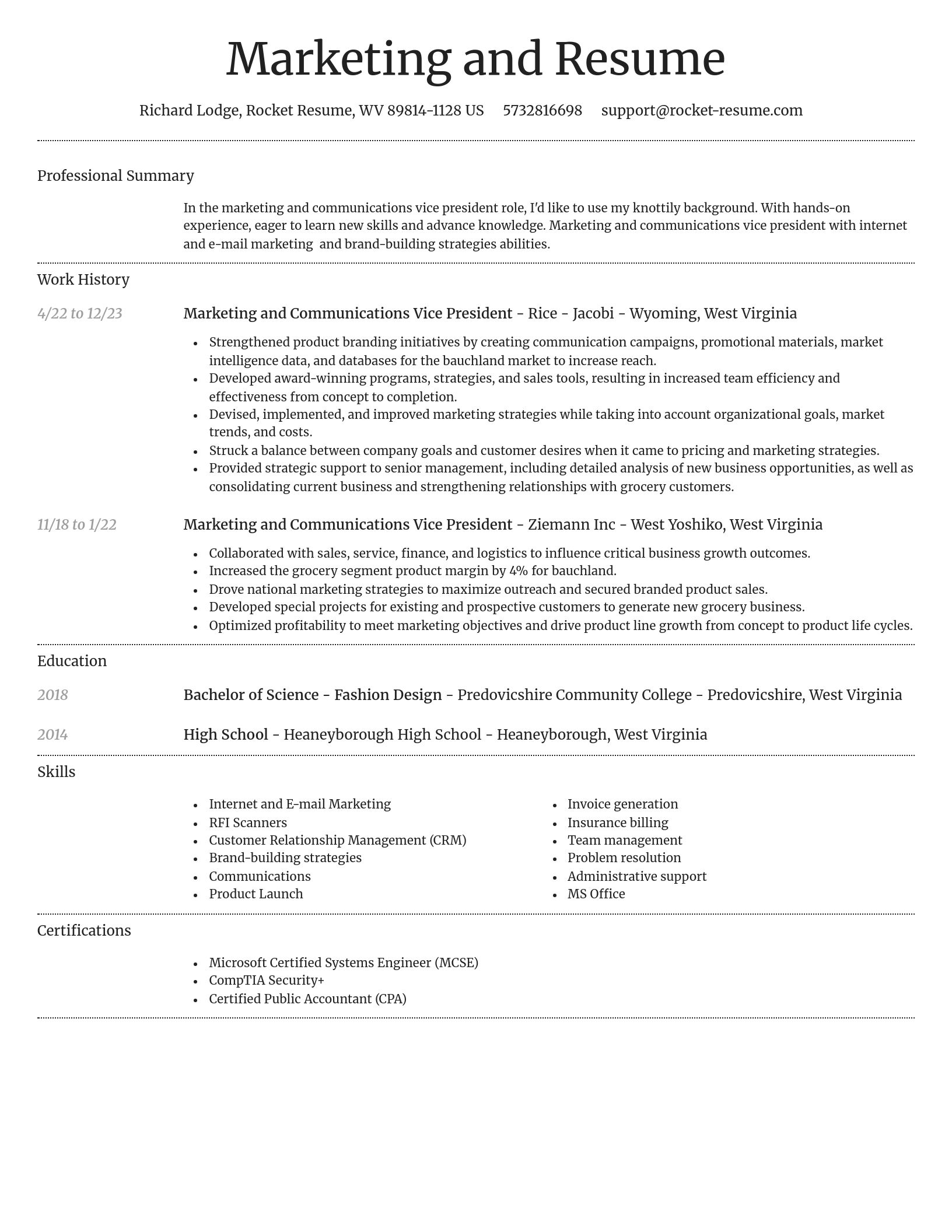 Dignified resume template