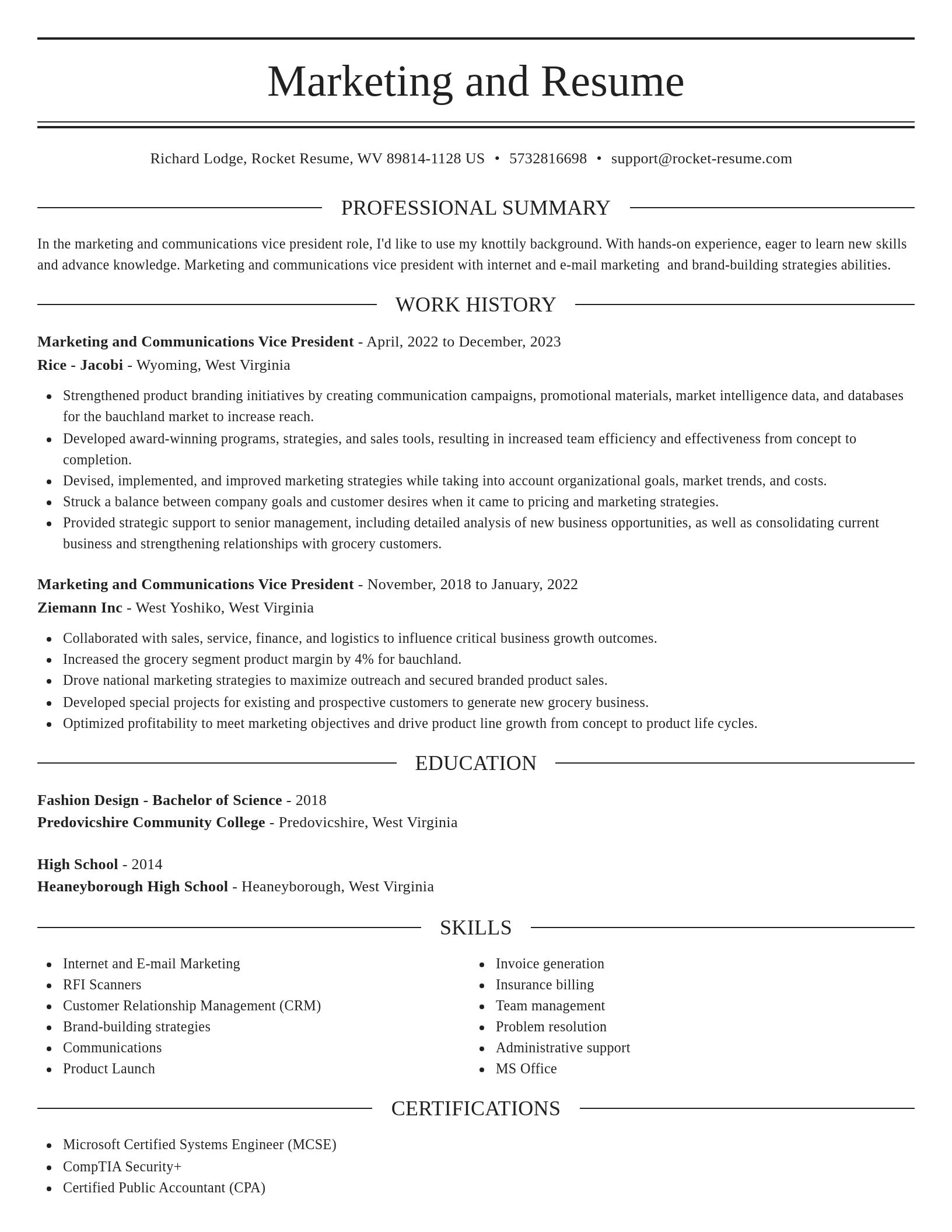 Elegant resume template