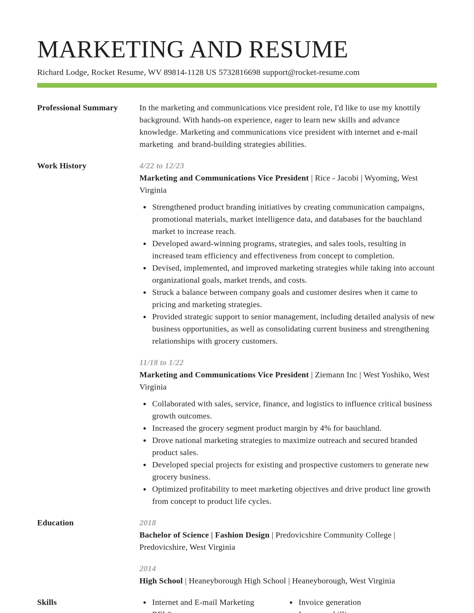 Smart resume template