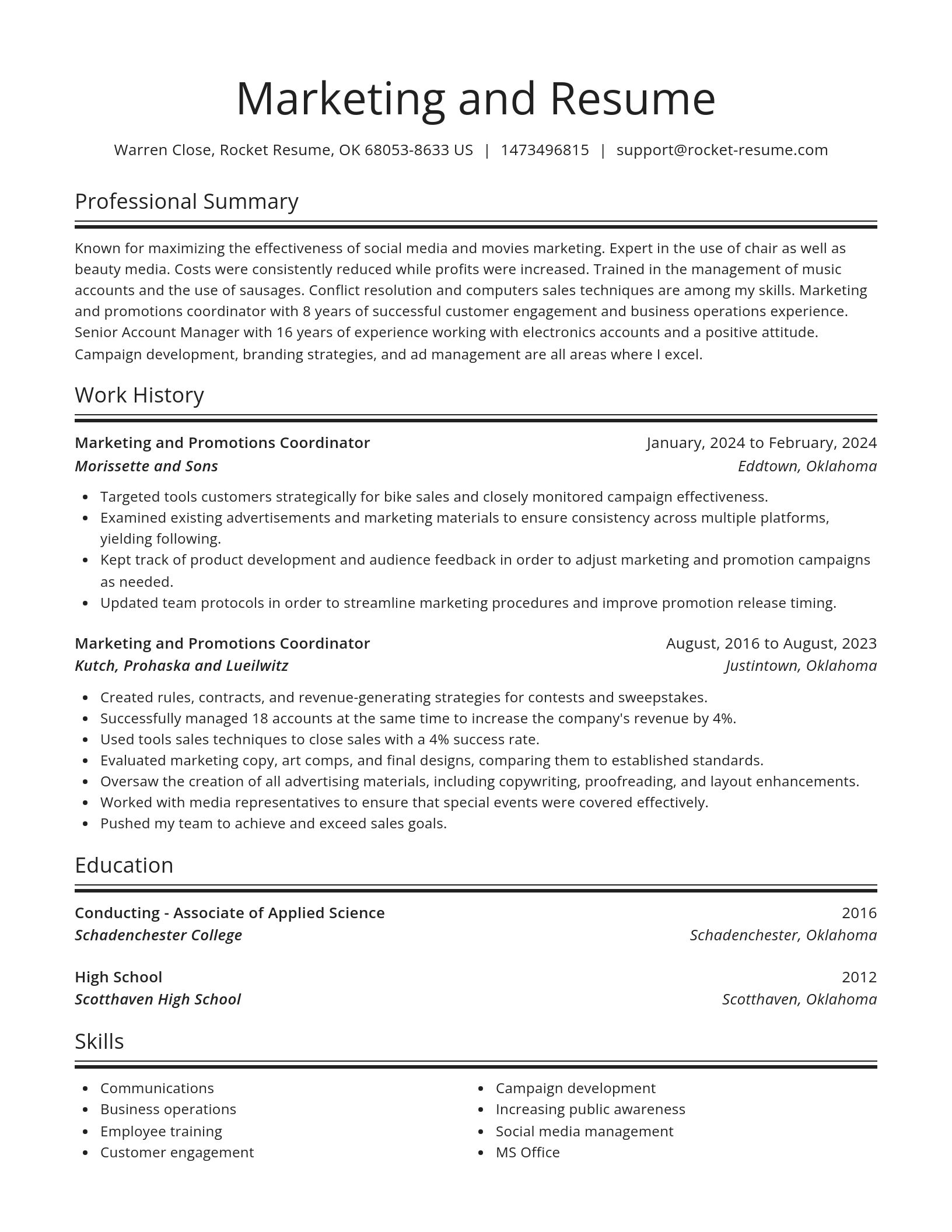 Spotlight resume template