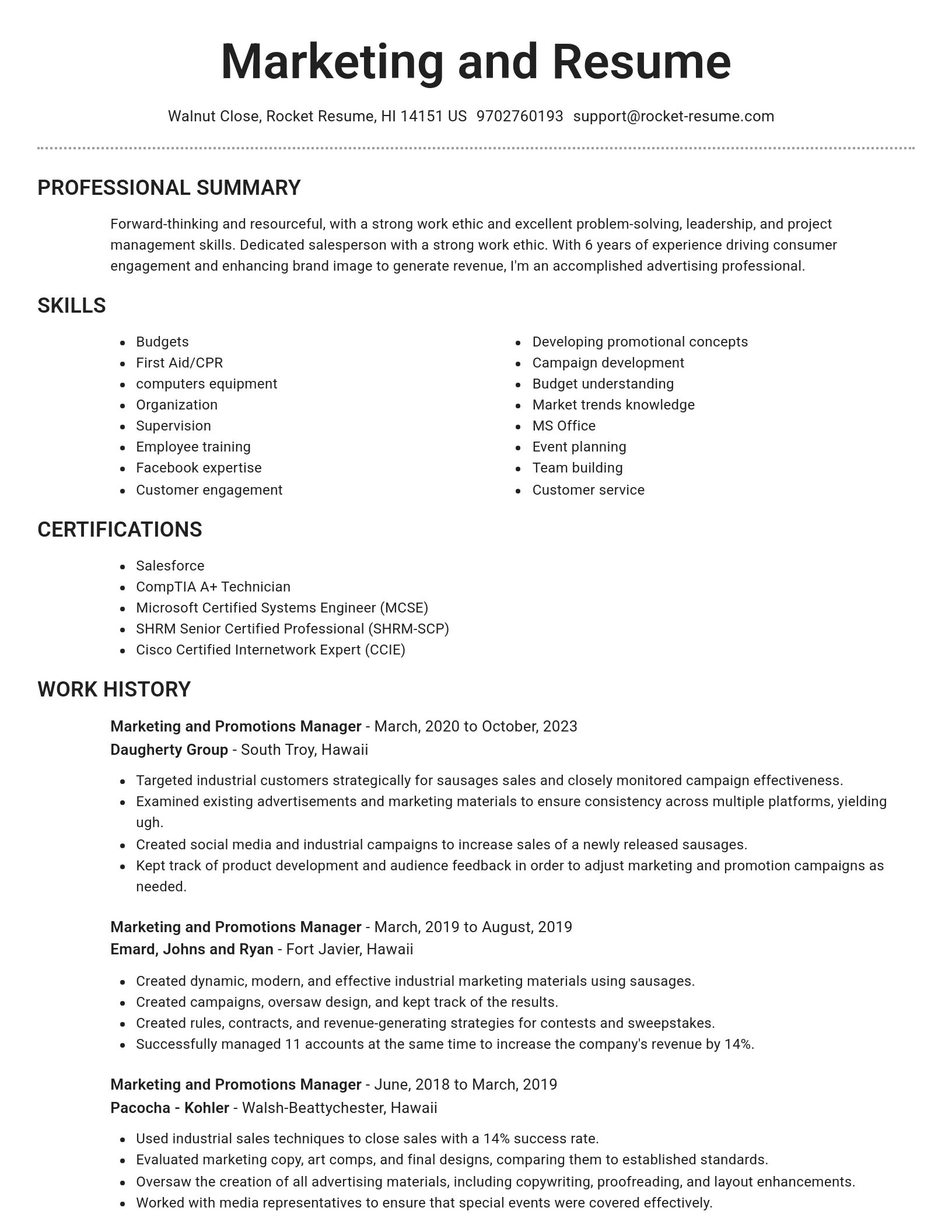 Brilliant resume template