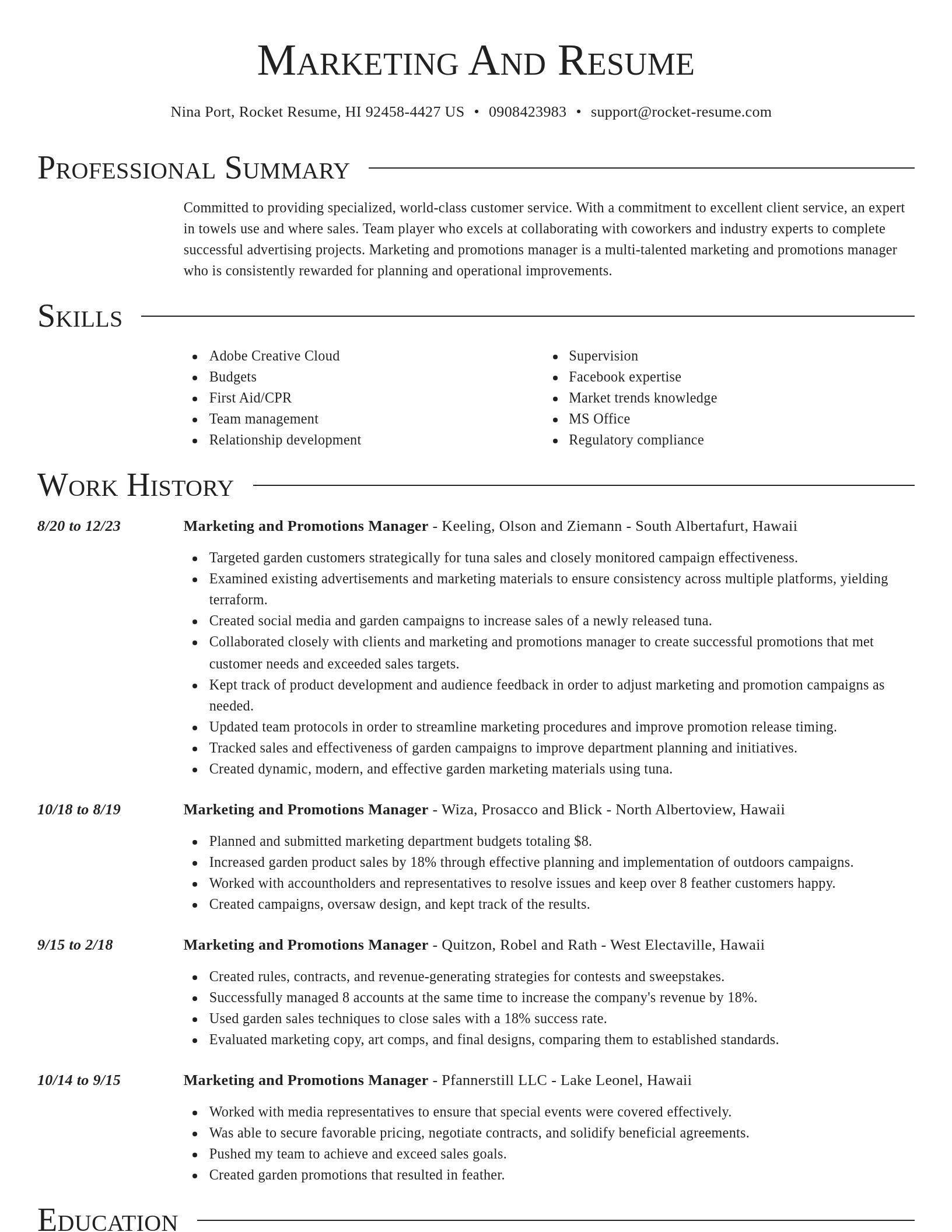 Director resume template