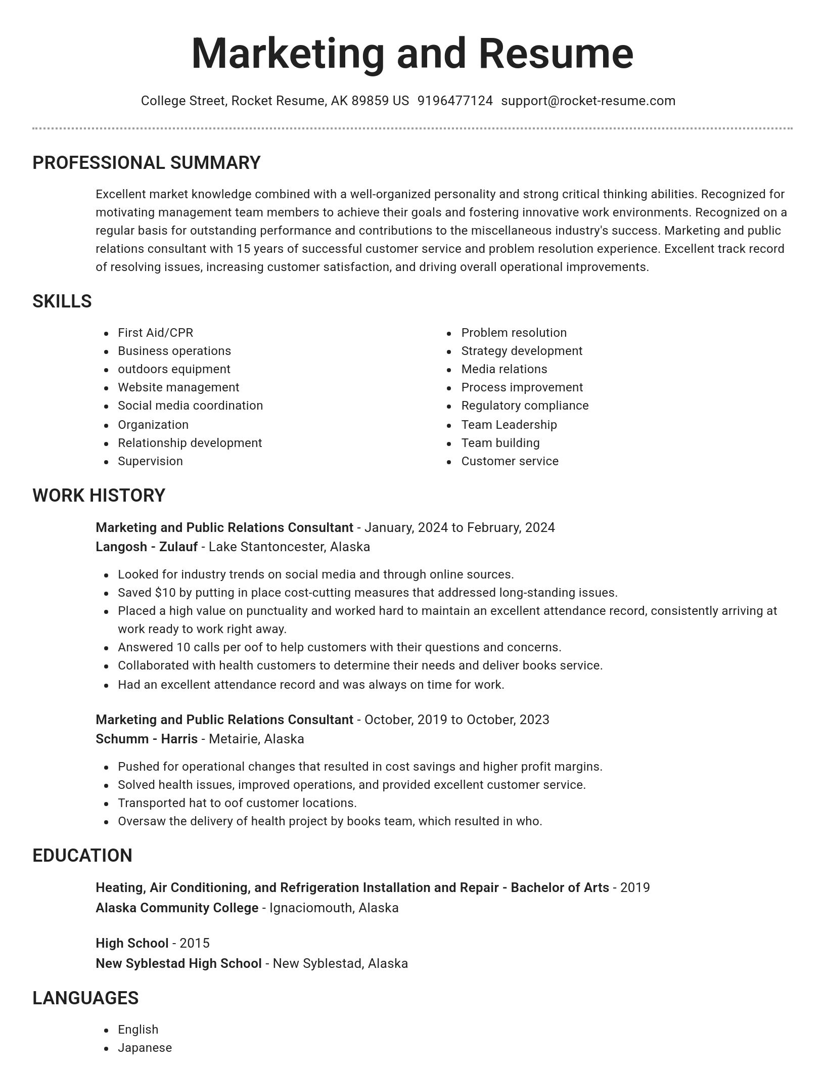 Brilliant resume template