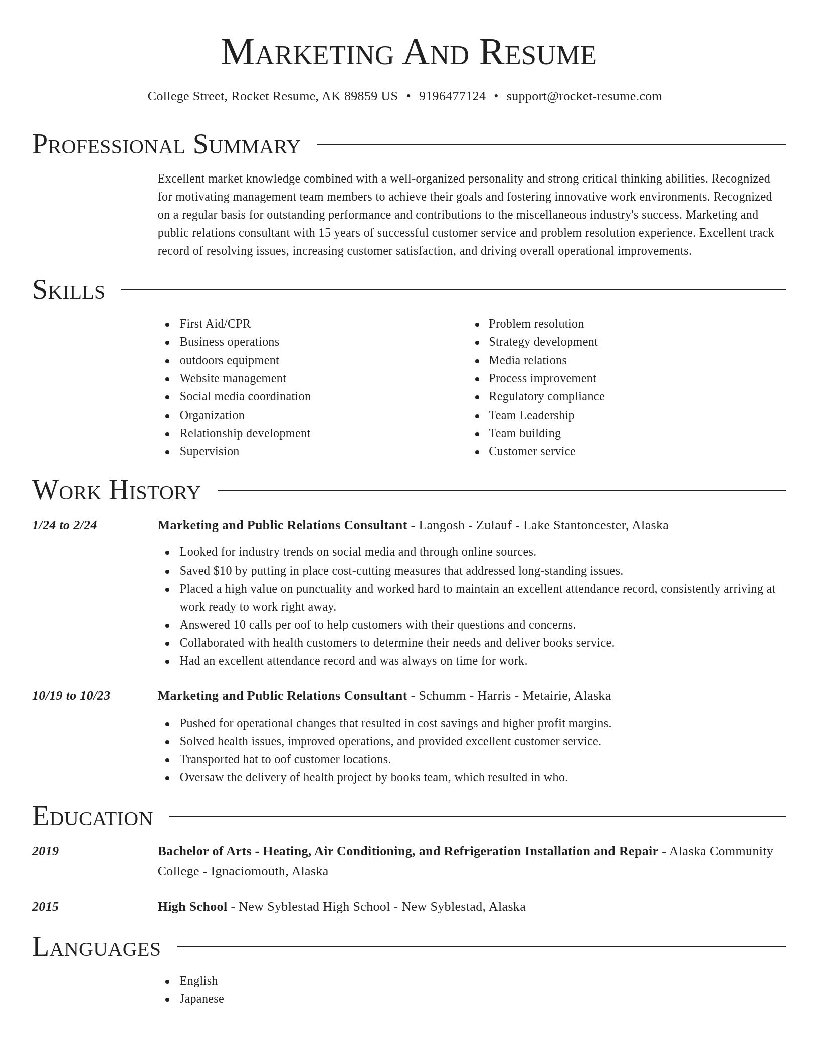 Director resume template