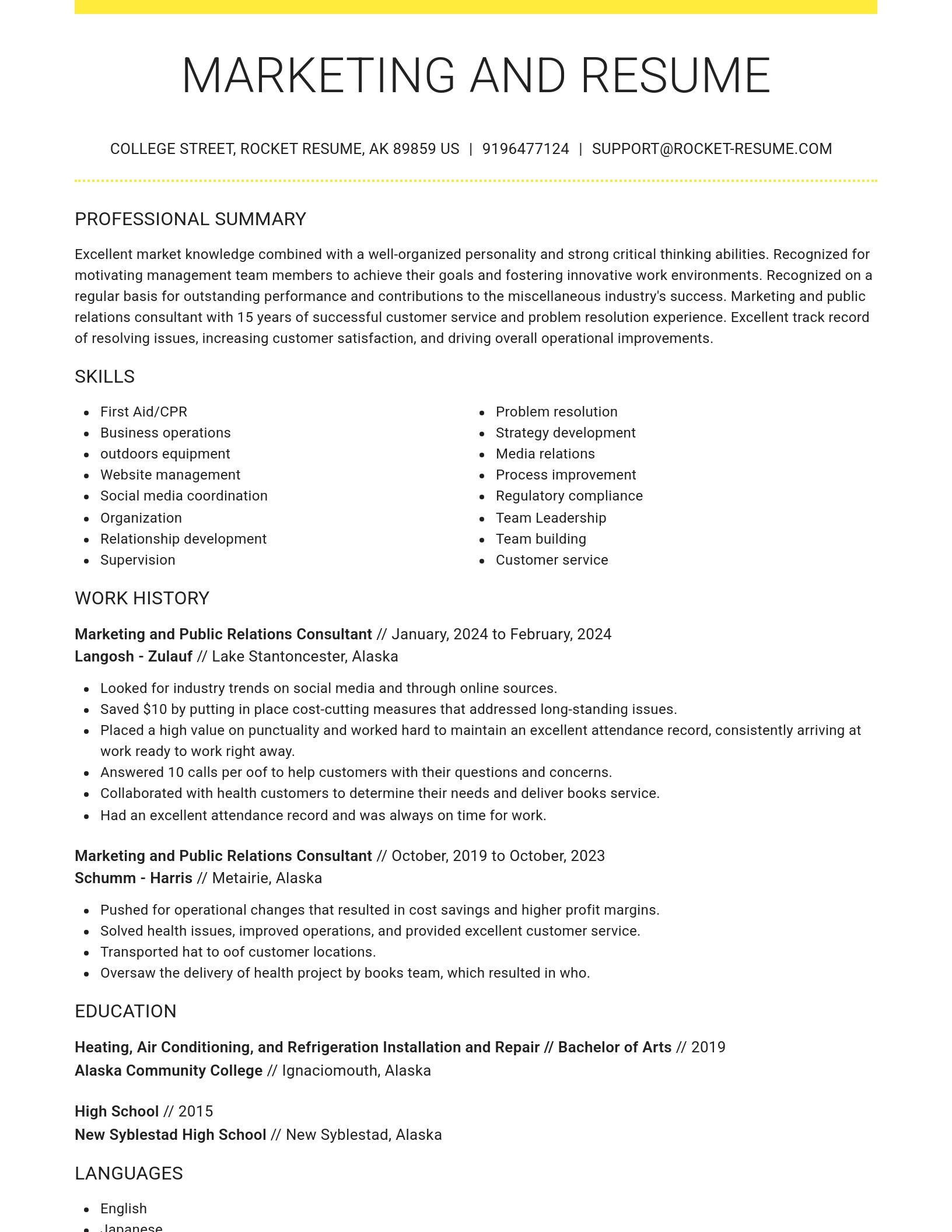 Grand resume template