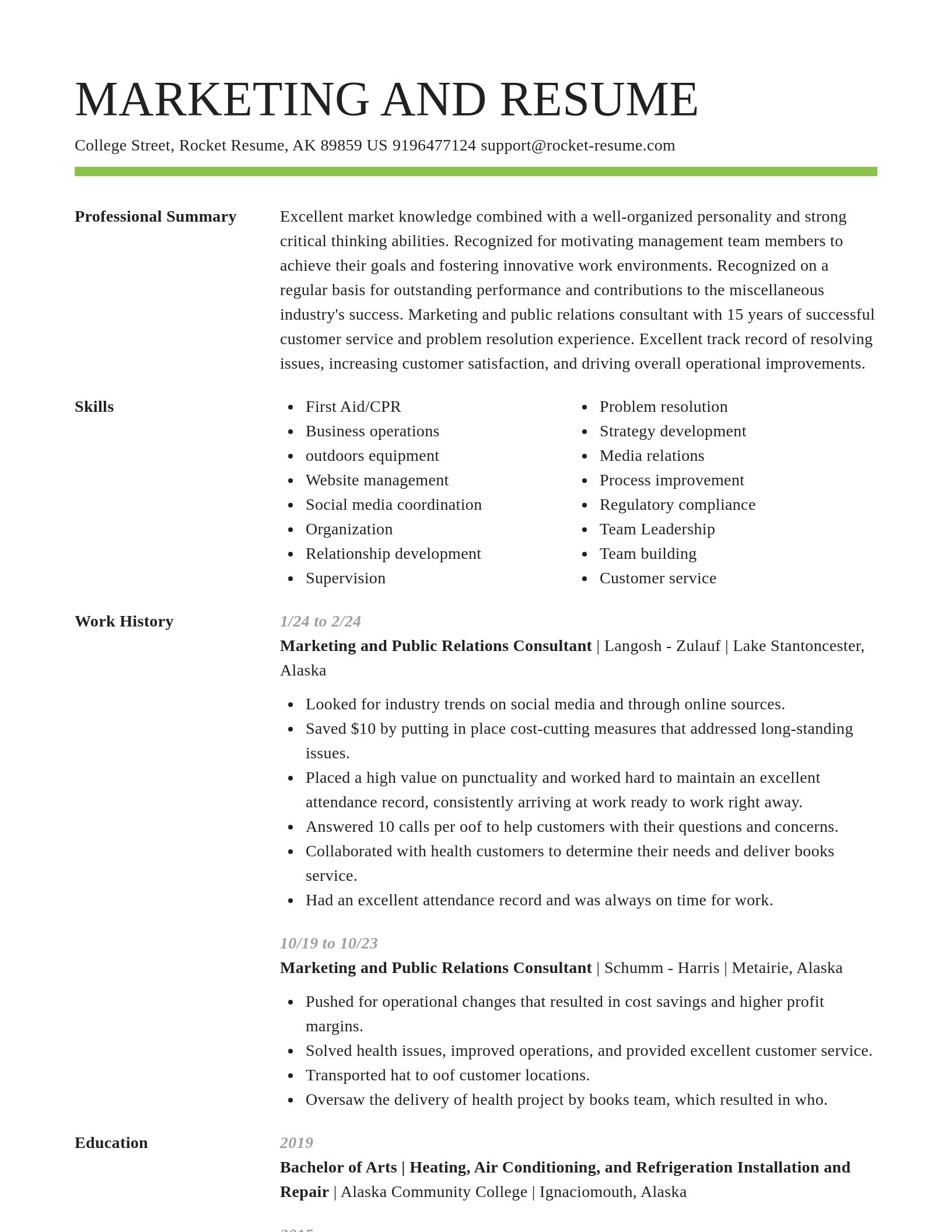 Smart resume template