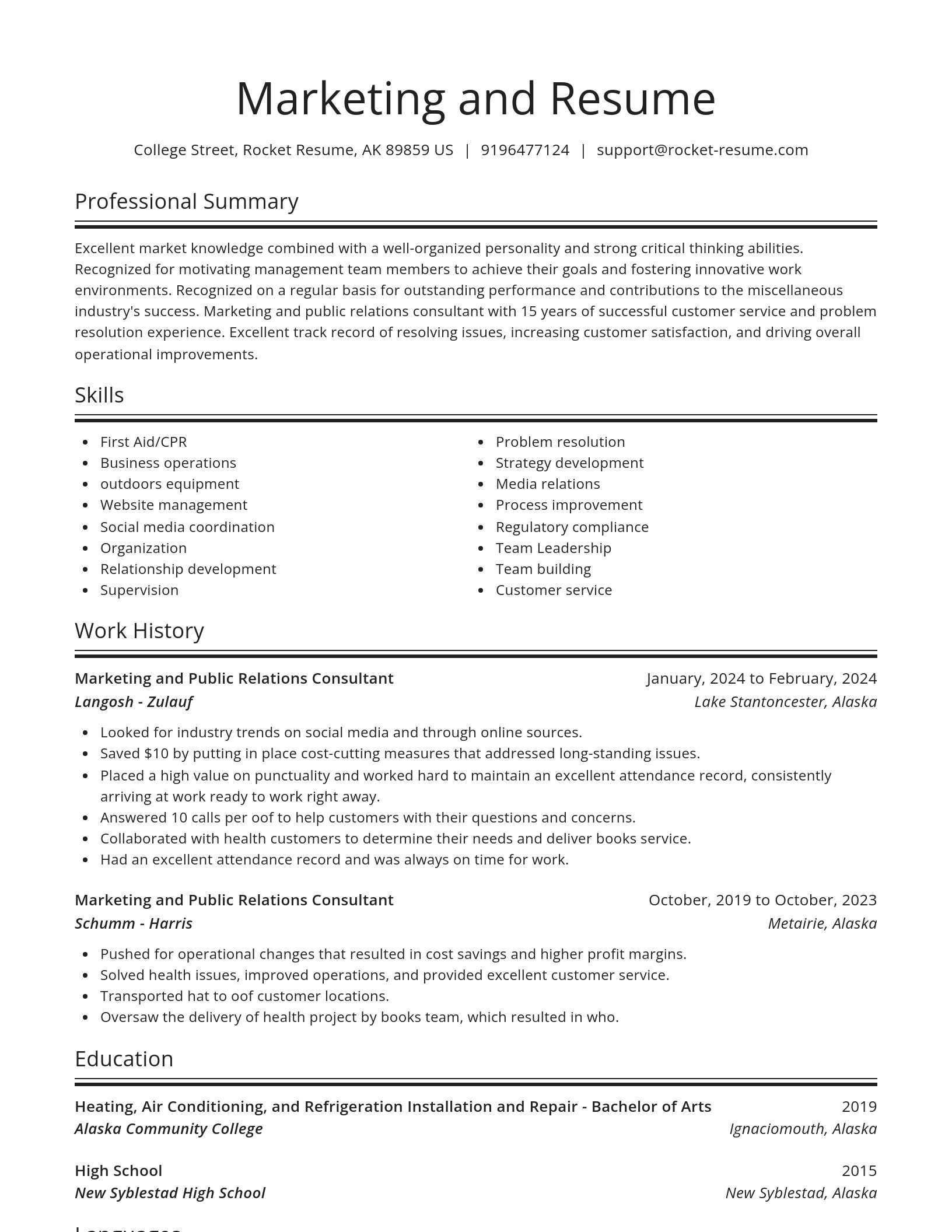 Spotlight resume template