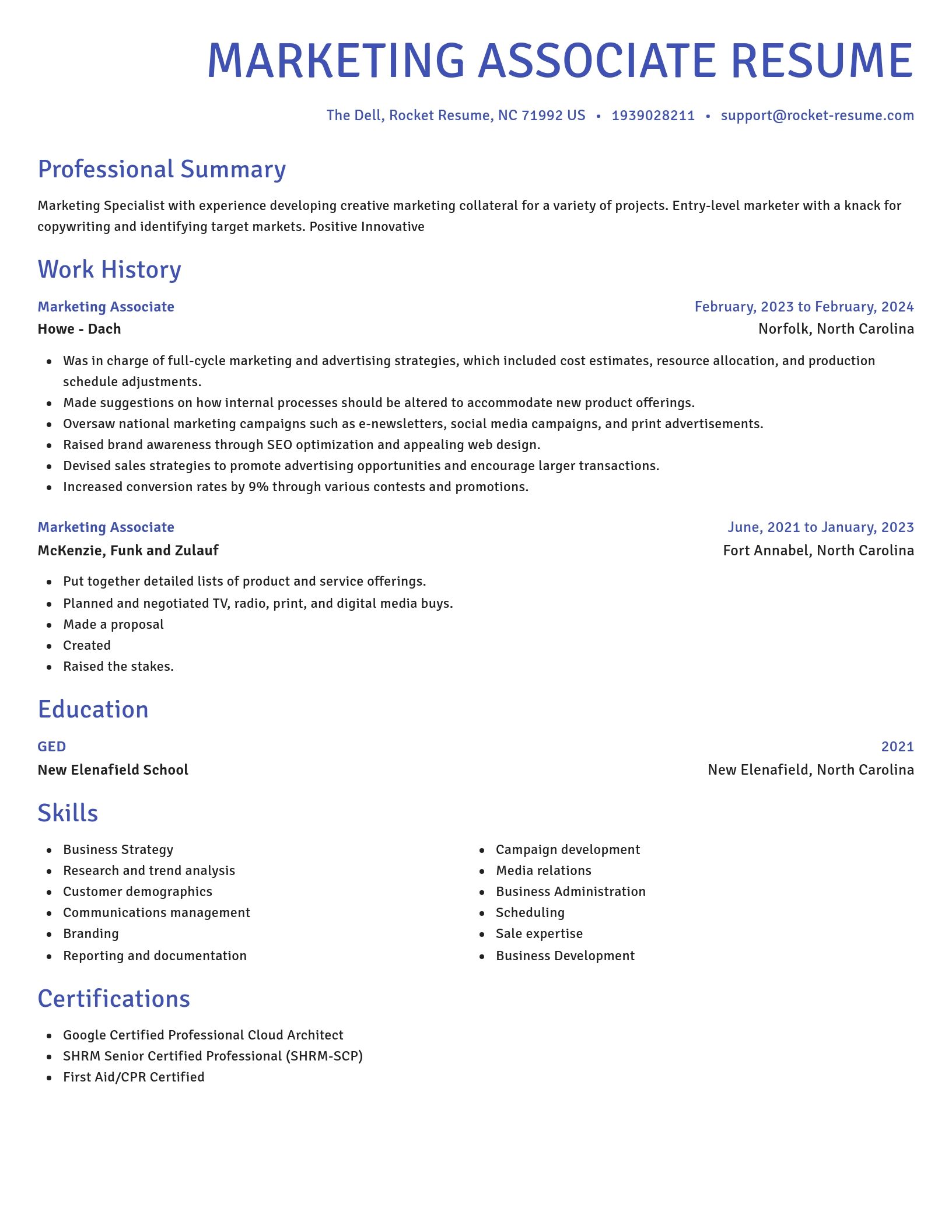 Novel resume template