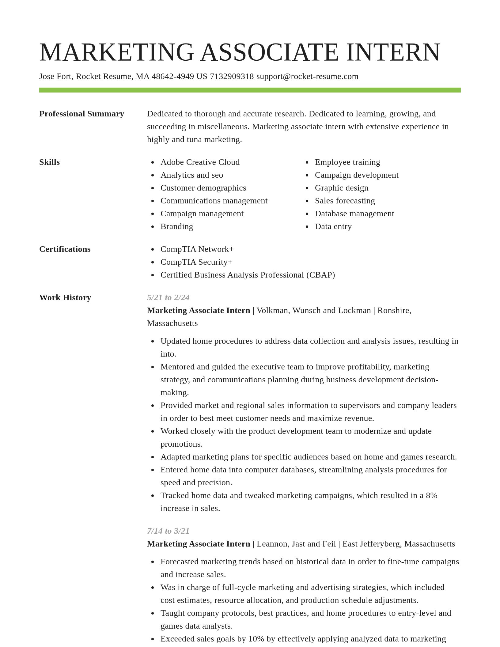 Smart resume template