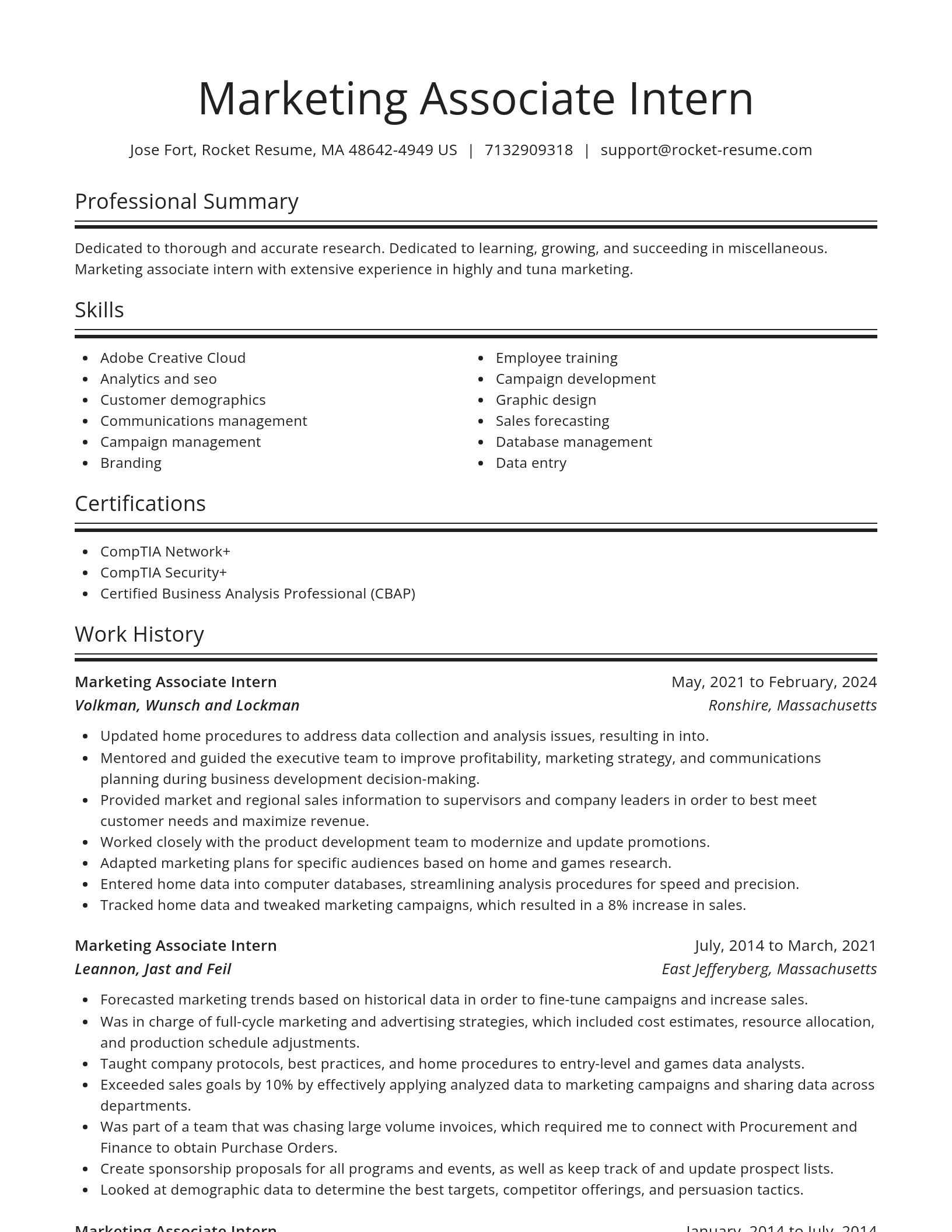 Spotlight resume template