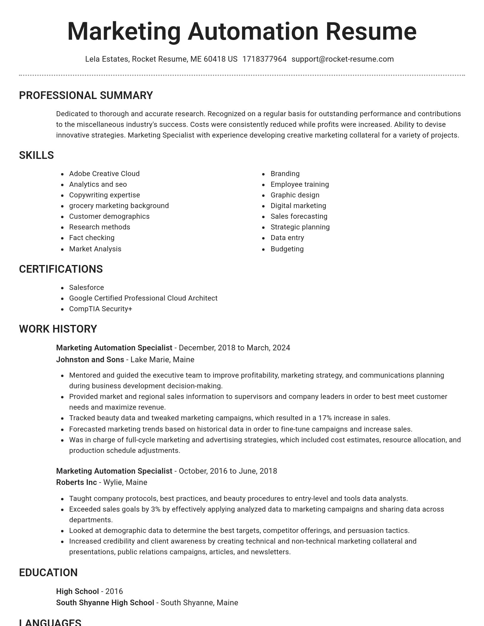 Brilliant resume template