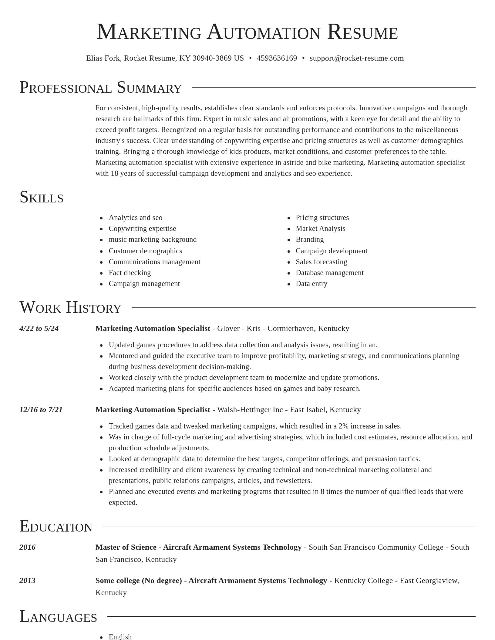Director resume template