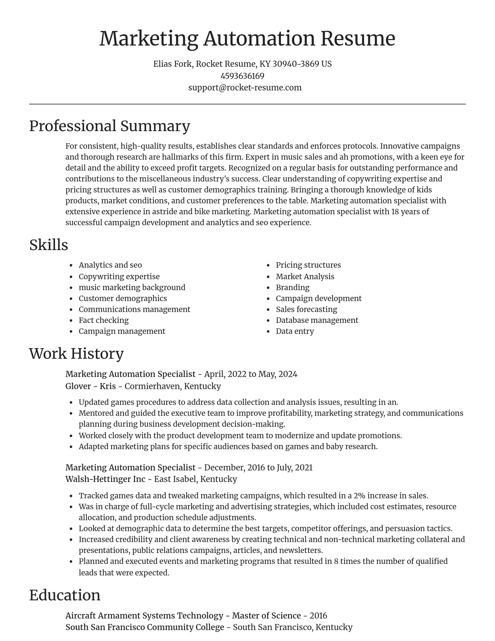 Focal Point resume template
