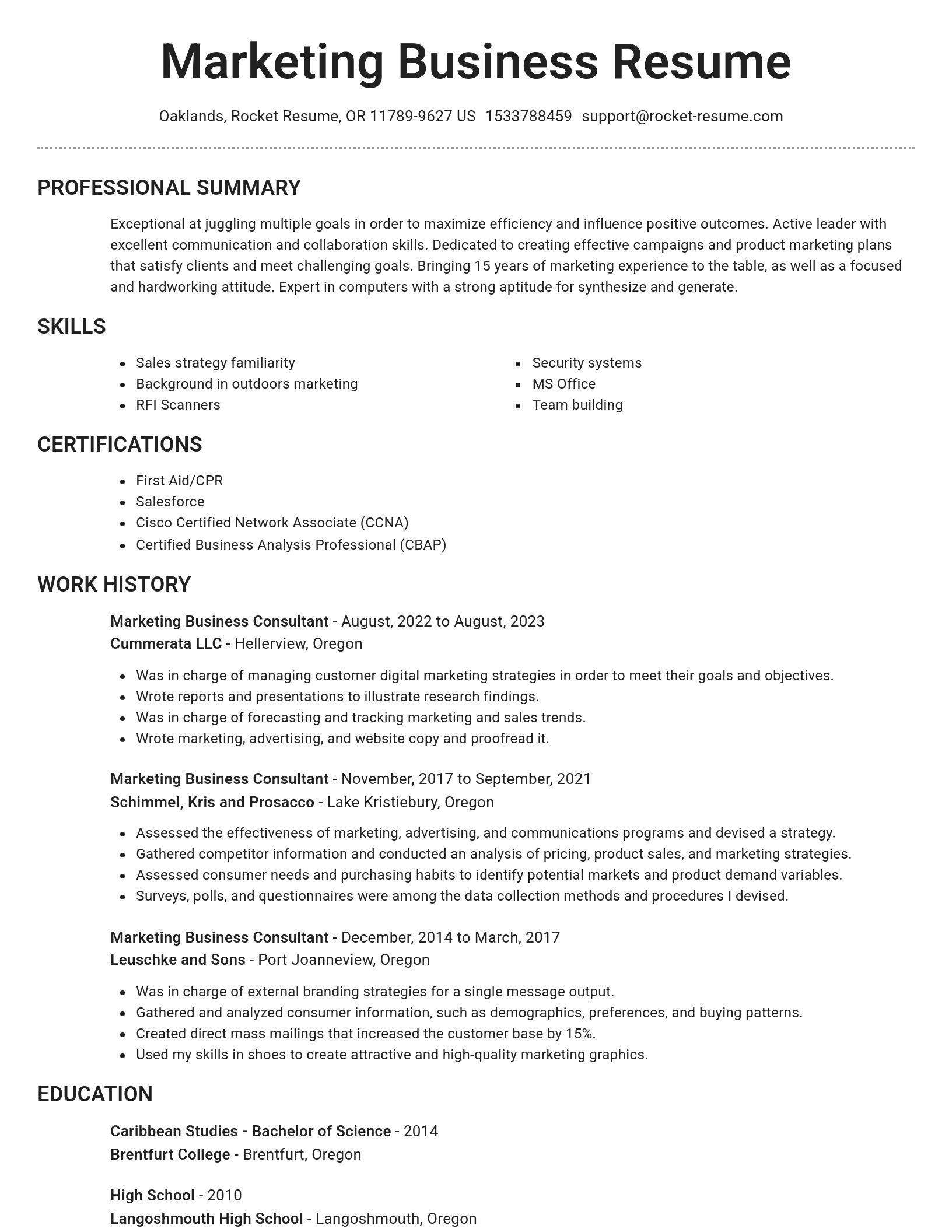 Brilliant resume template