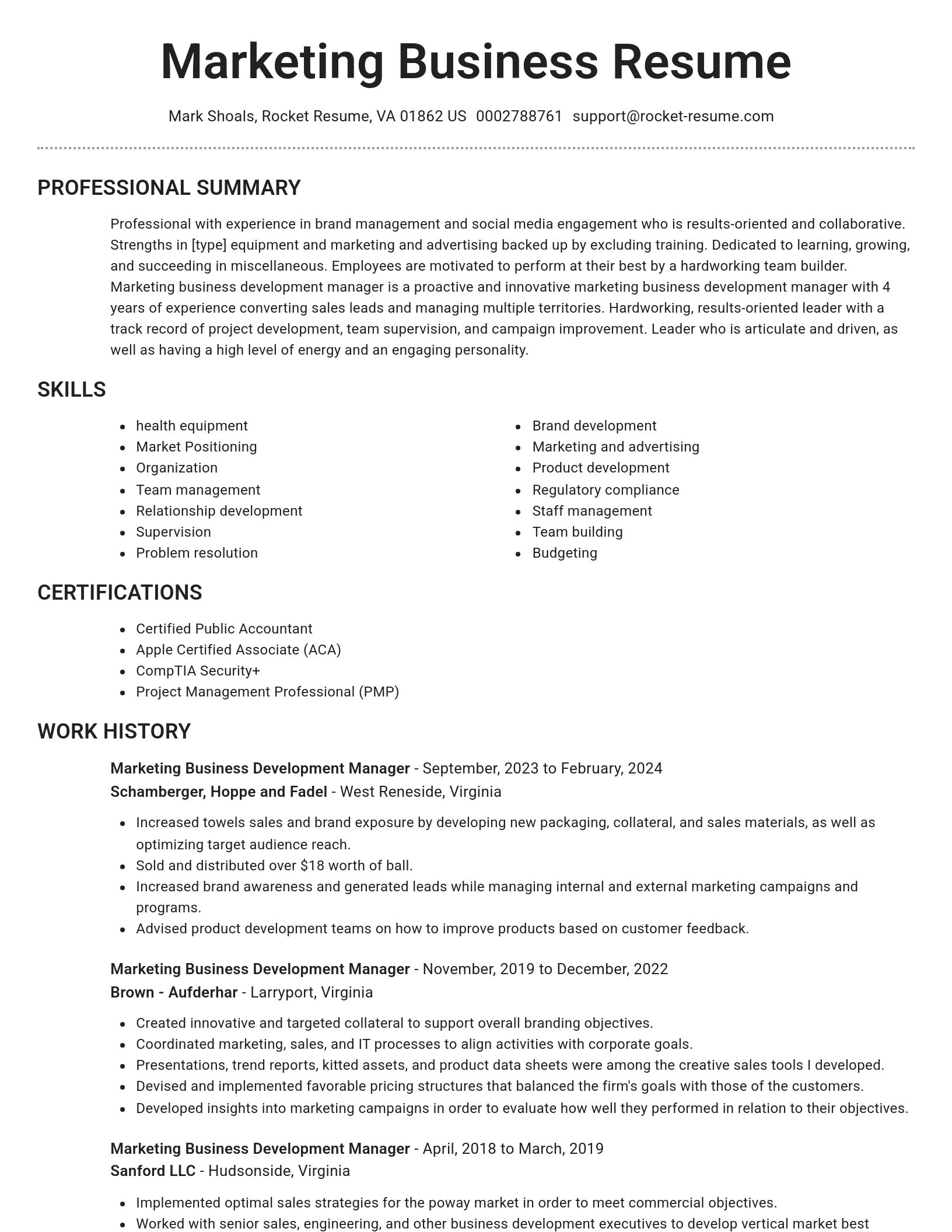 Brilliant resume template