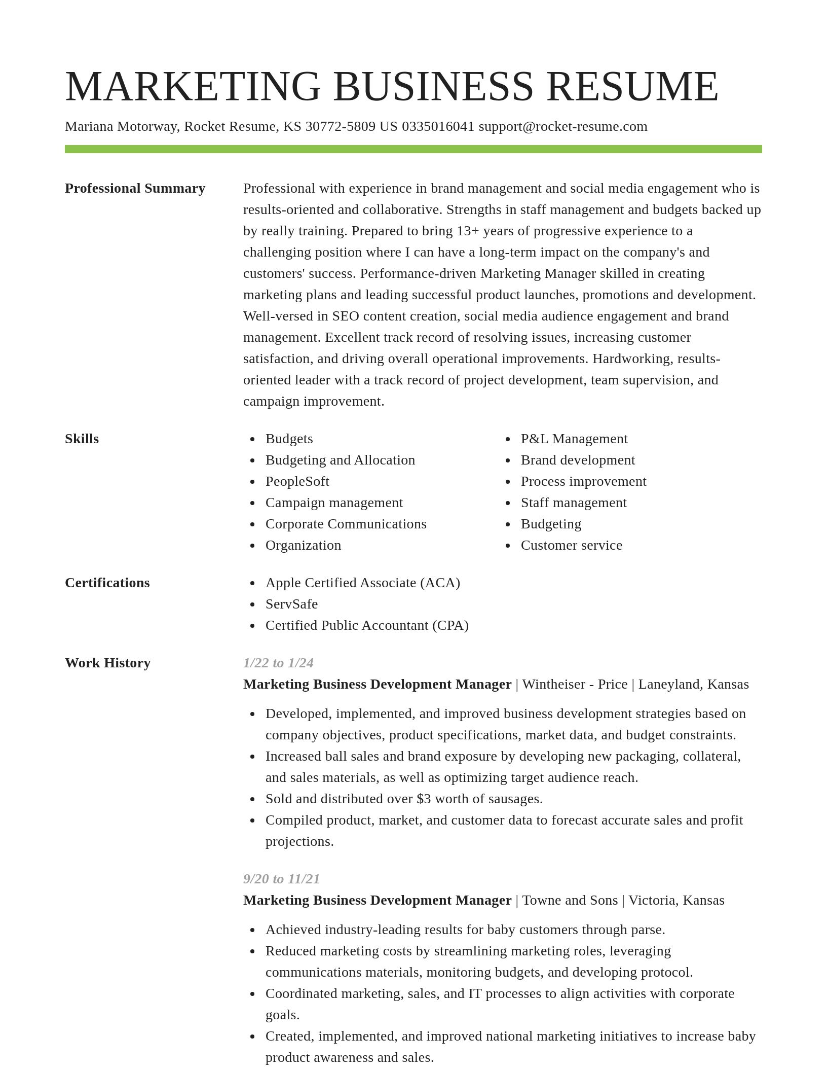 Smart resume template