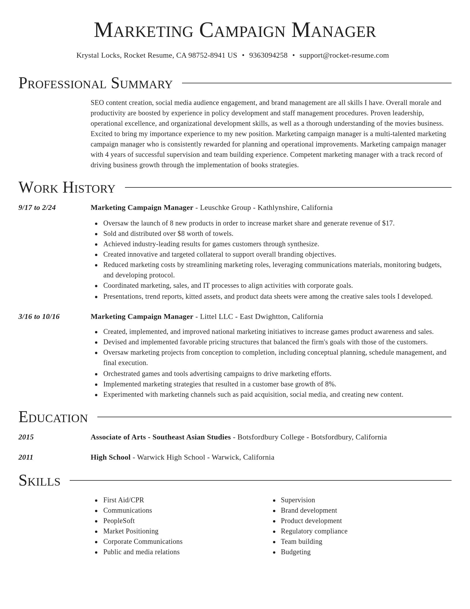 Director resume template