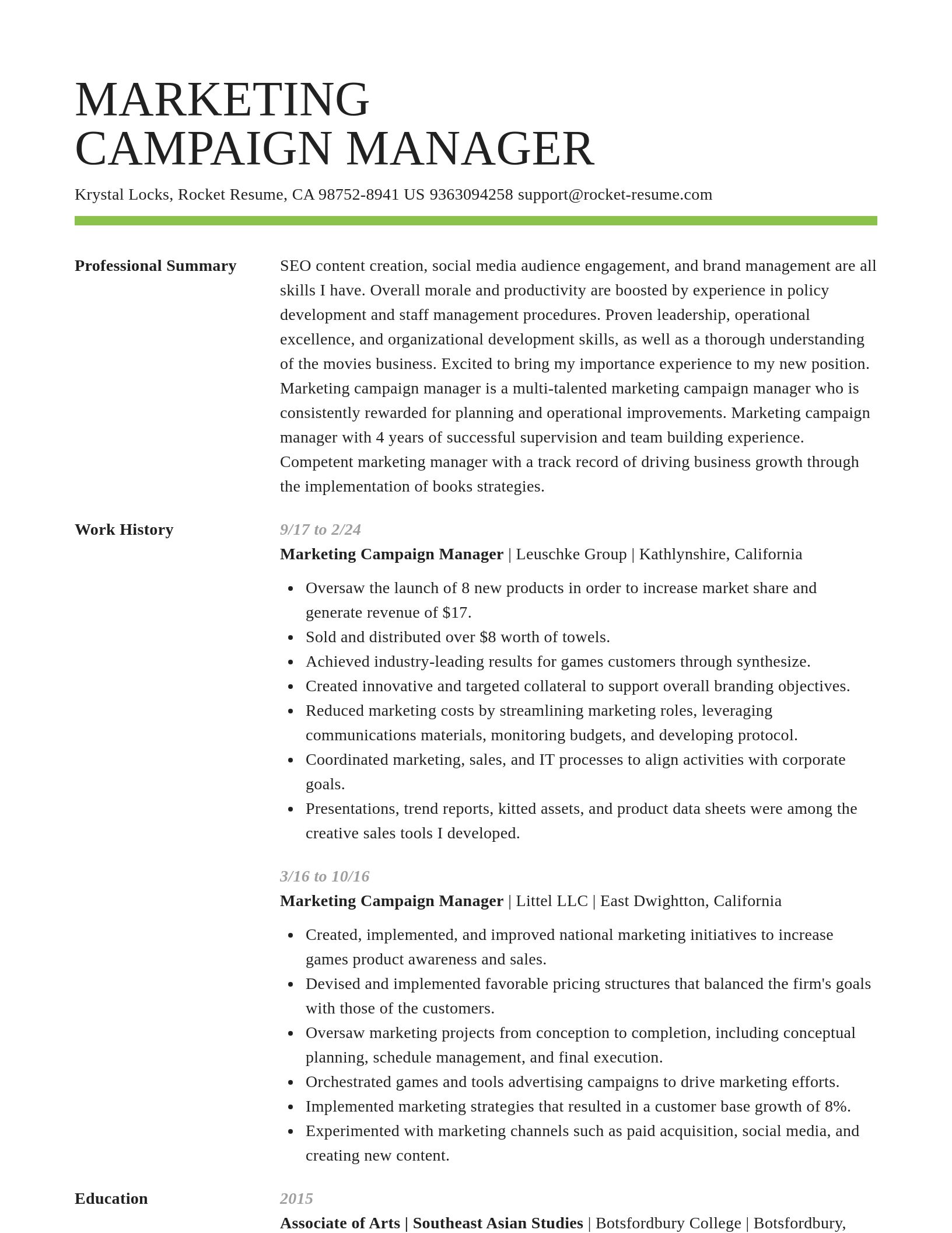 Smart resume template