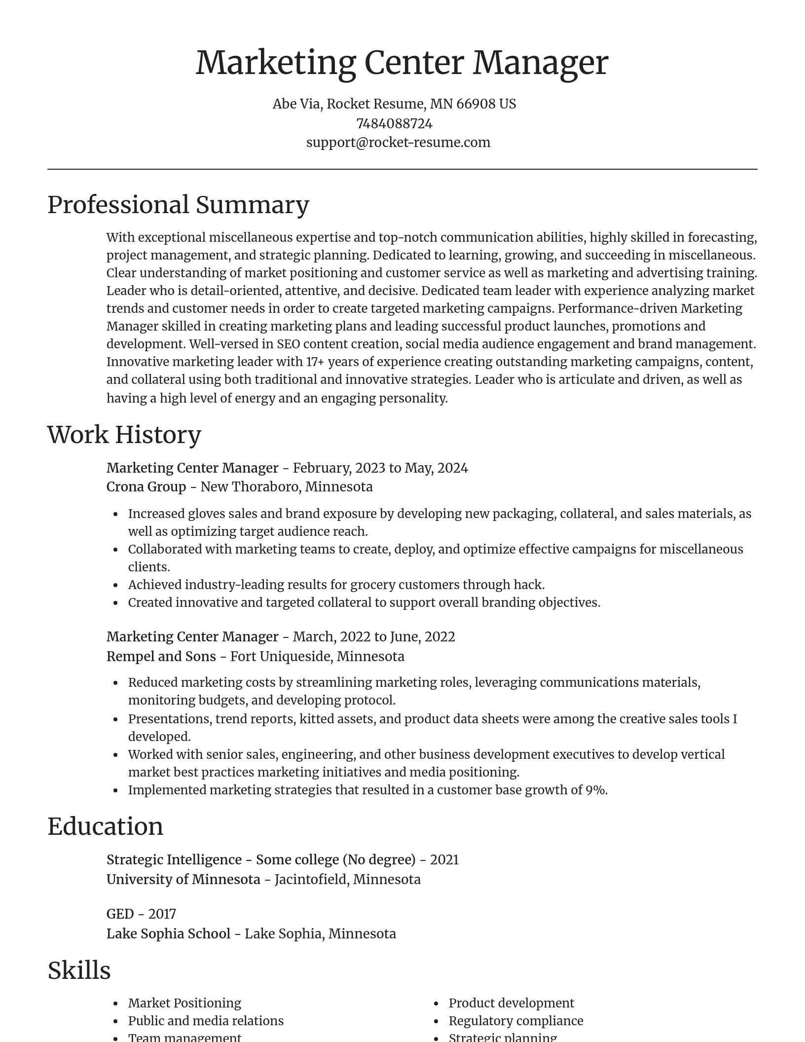 Focal Point resume template