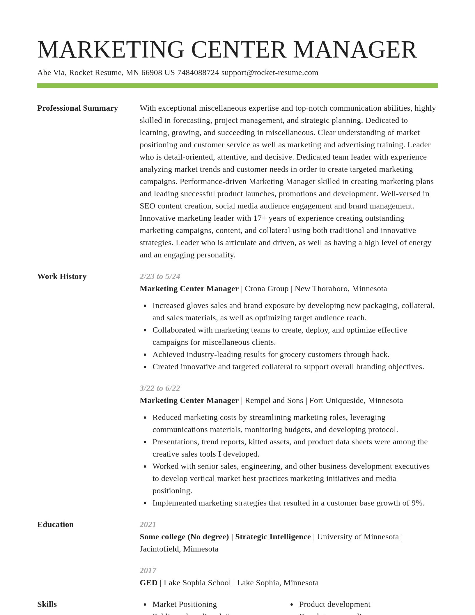 Smart resume template