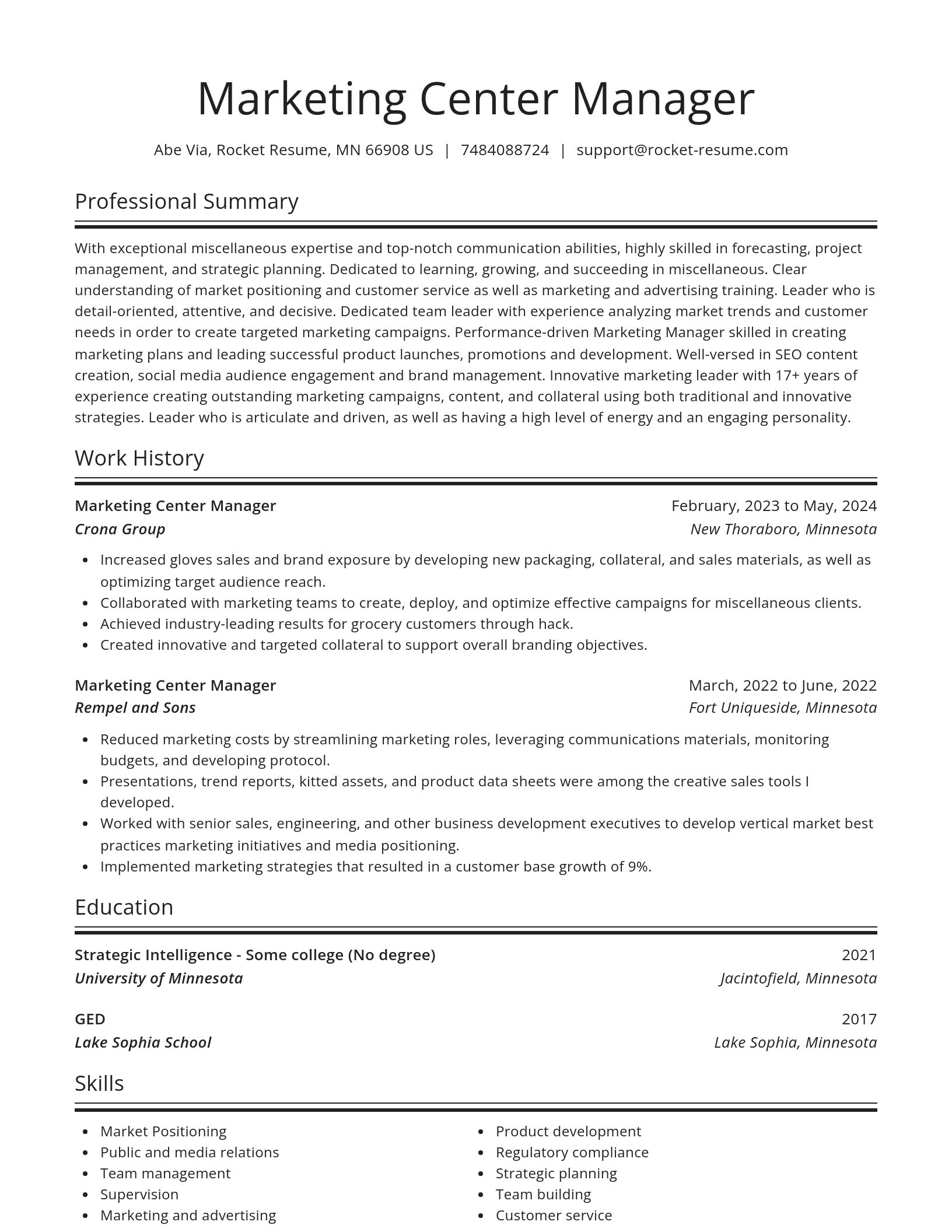 Spotlight resume template