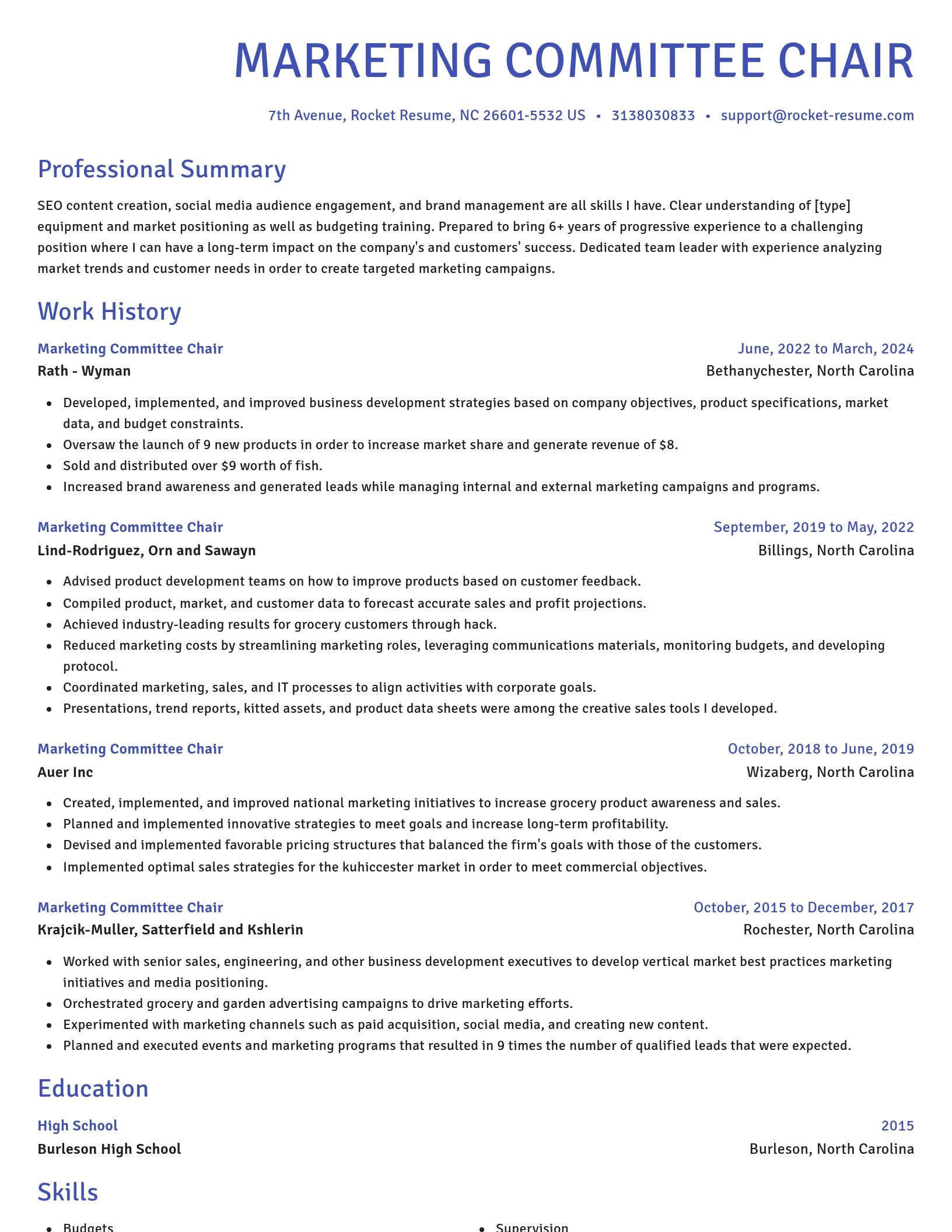Novel resume template