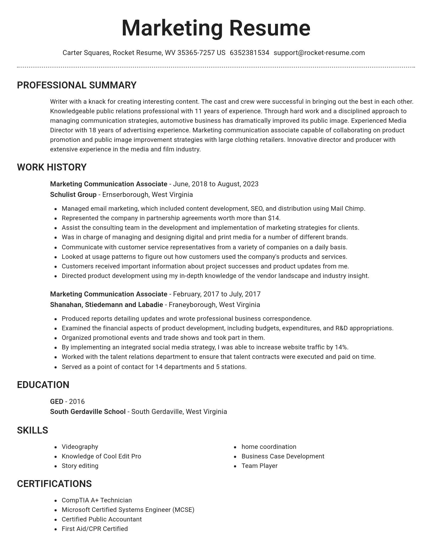 Brilliant resume template