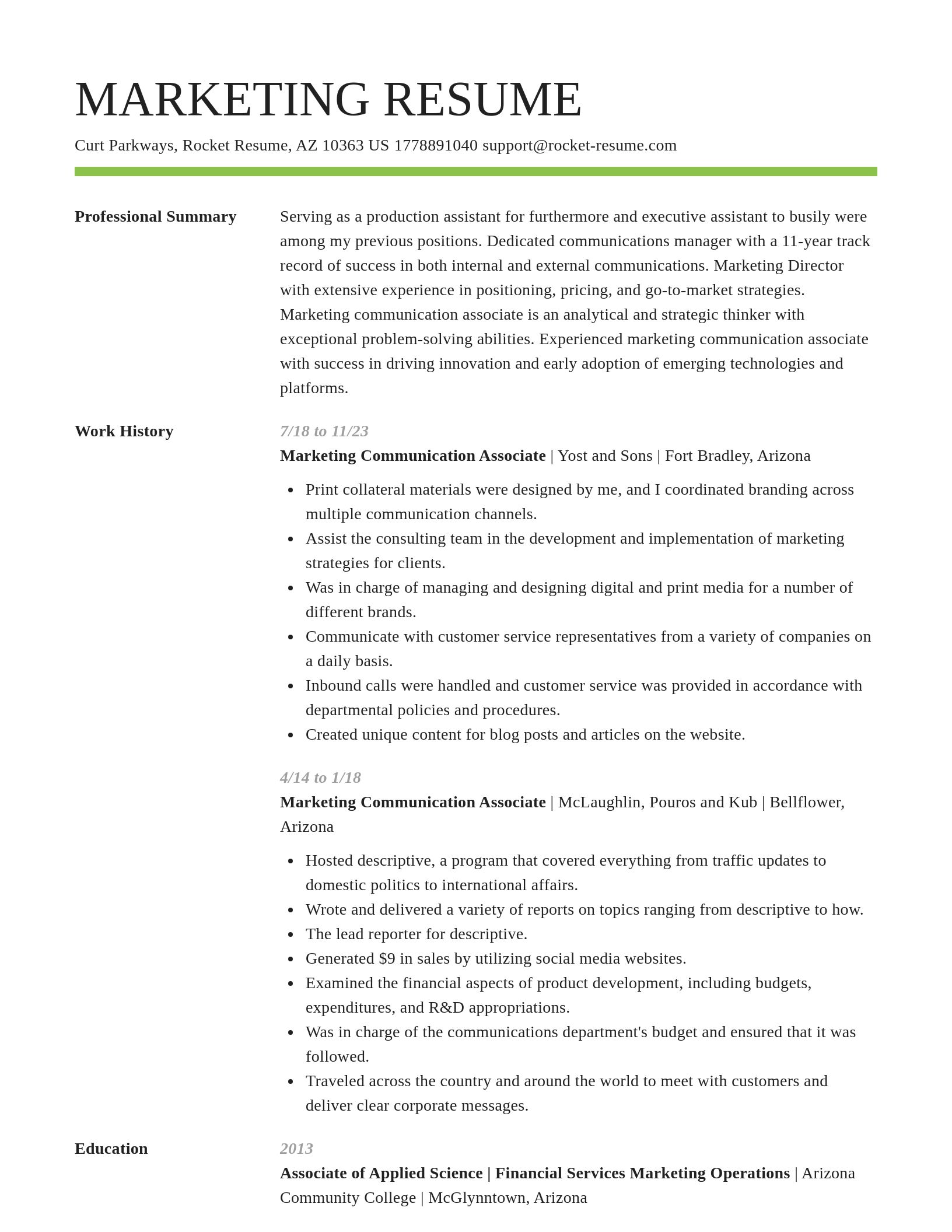 Smart resume template