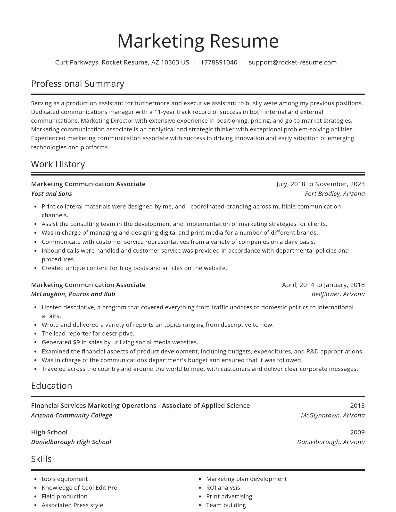 Spotlight resume template