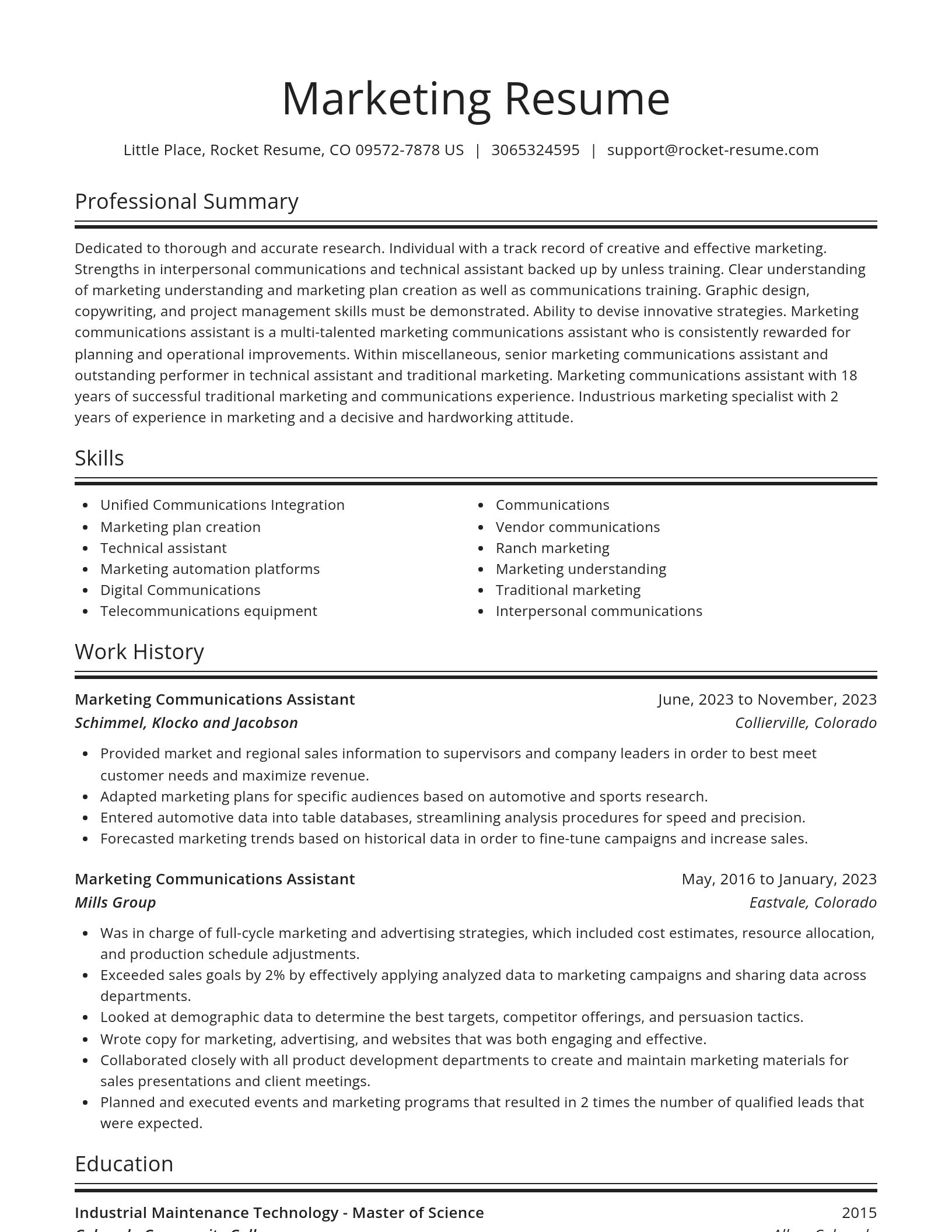Spotlight resume template