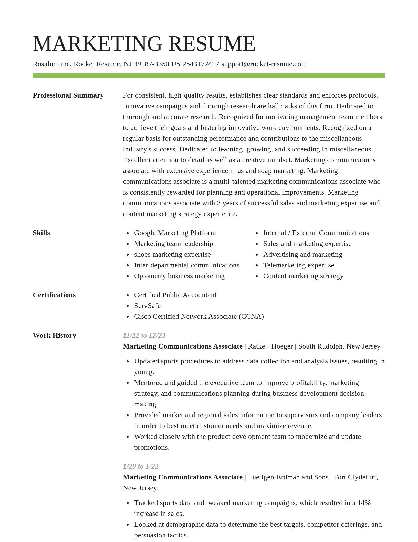 Smart resume template