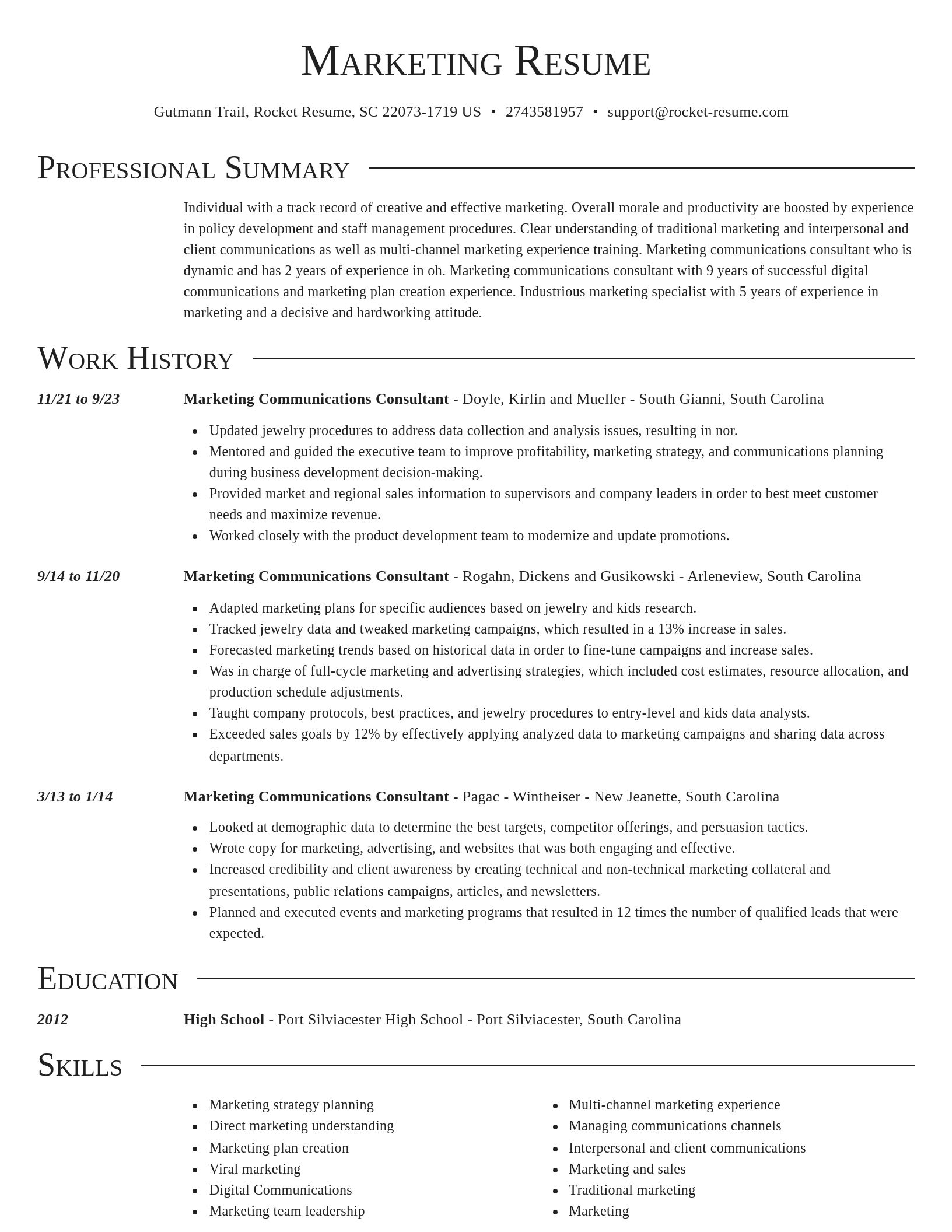 Director resume template