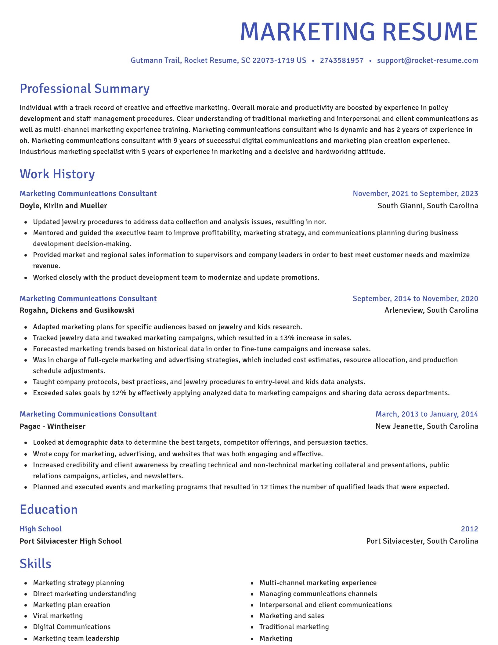 Novel resume template