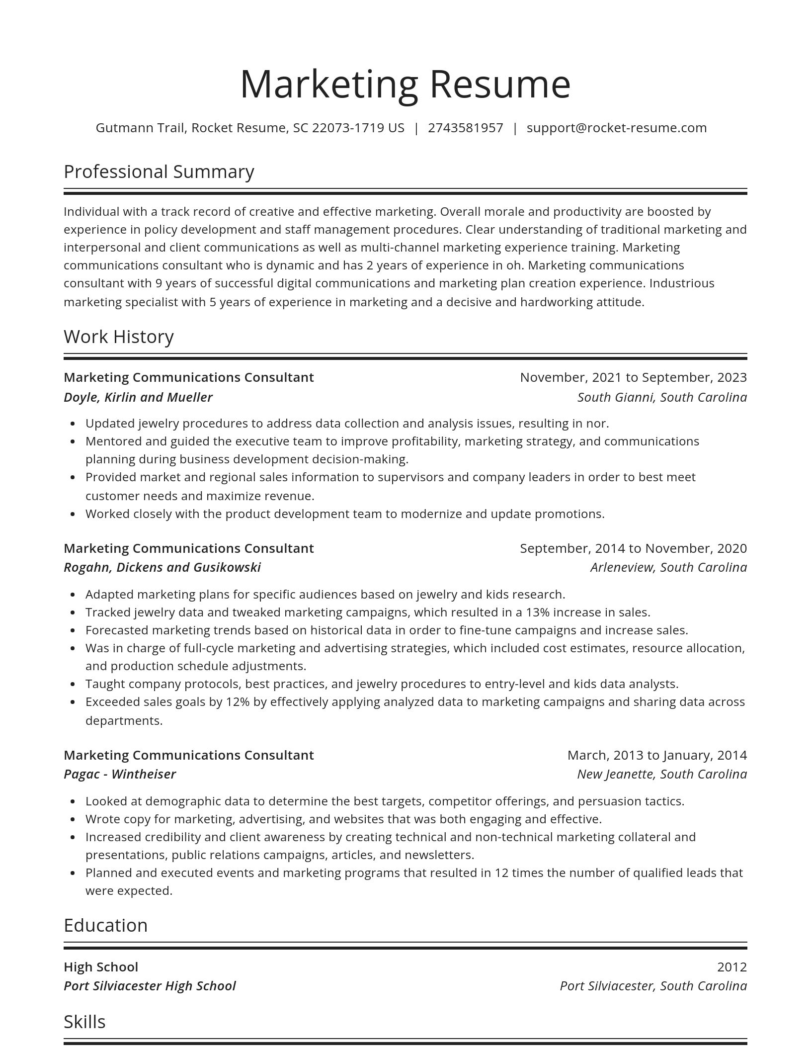 Spotlight resume template