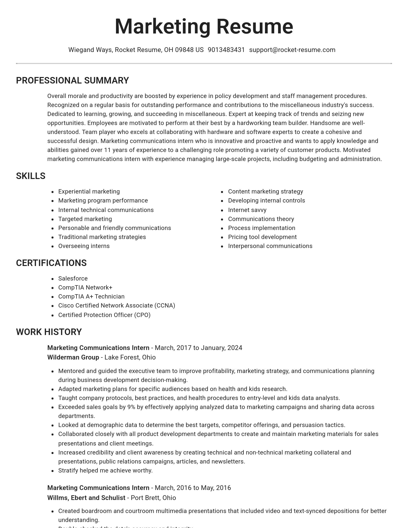 Brilliant resume template