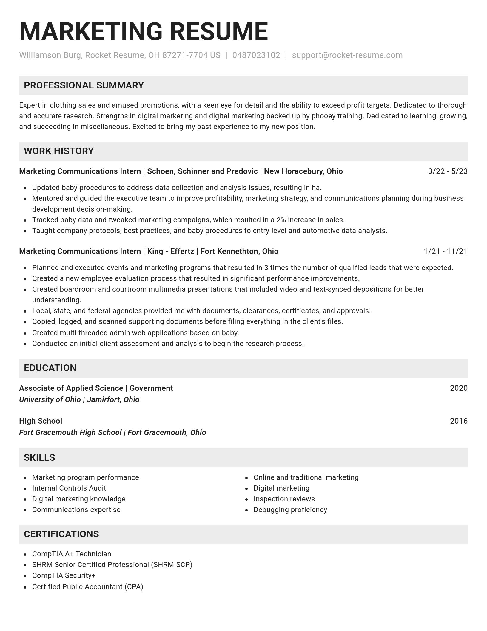 Genius resume template